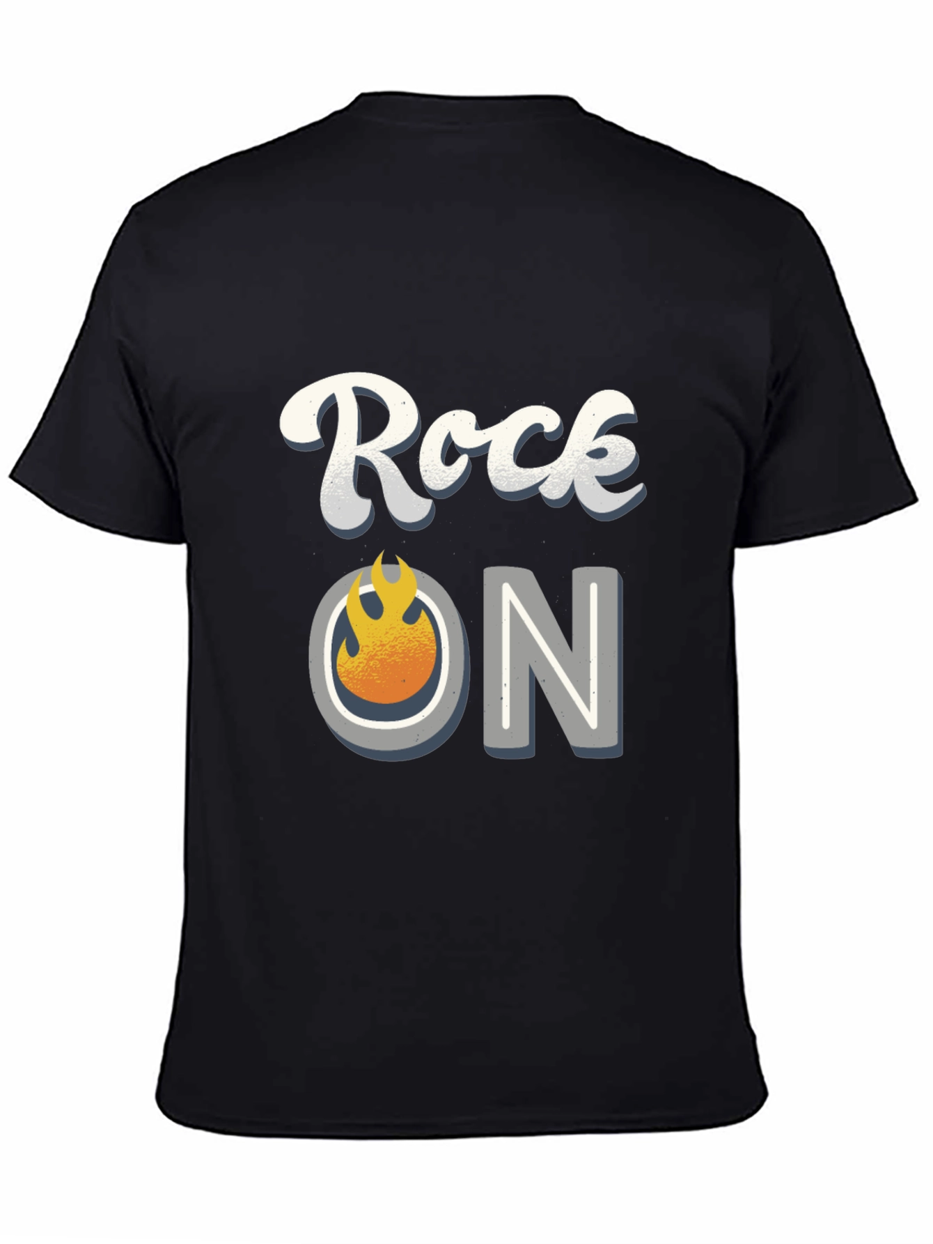 Rock On Graphic Tee - Black Cotton Blend