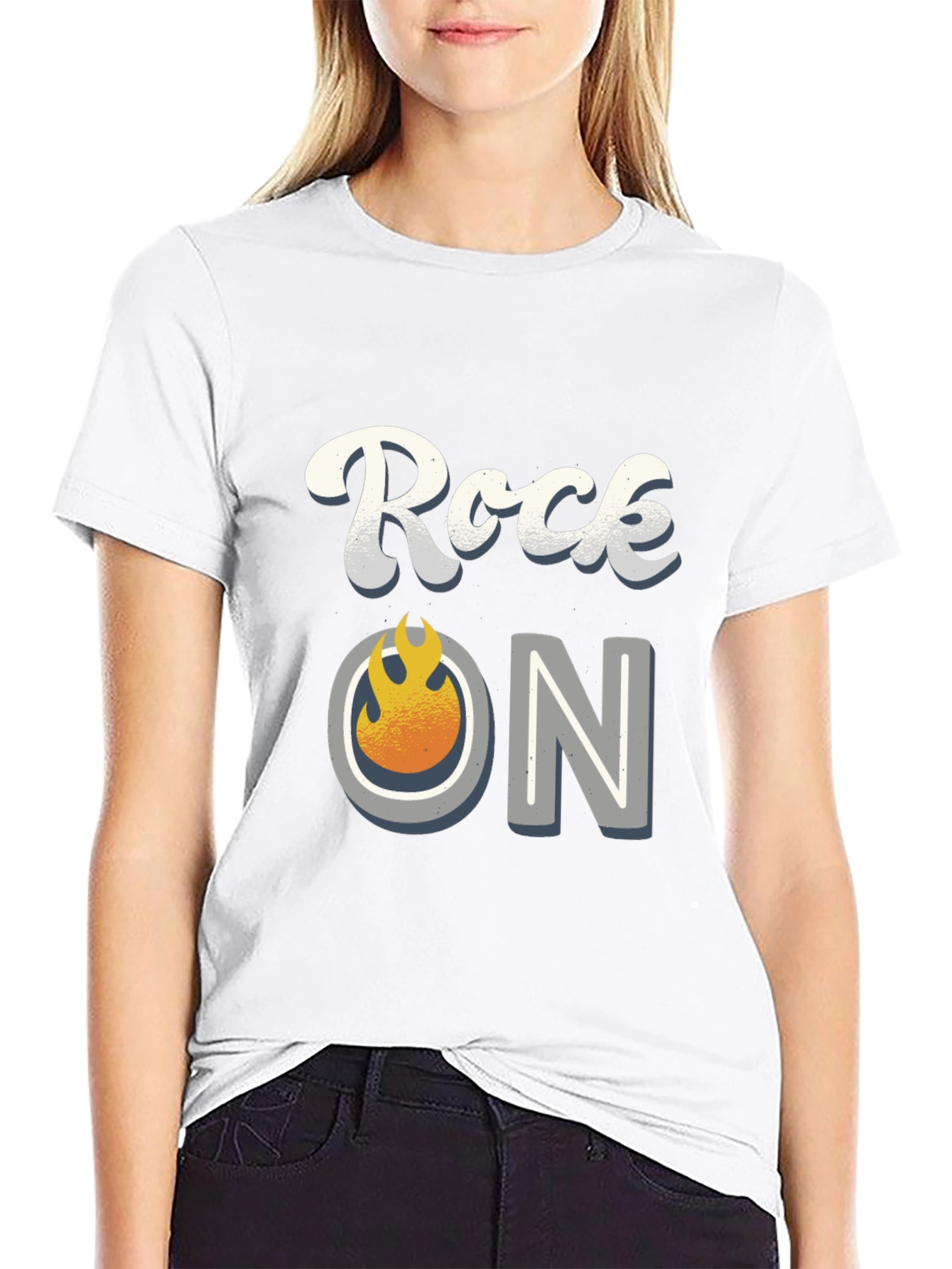 Rock On Graphic Tee - Black Cotton Blend