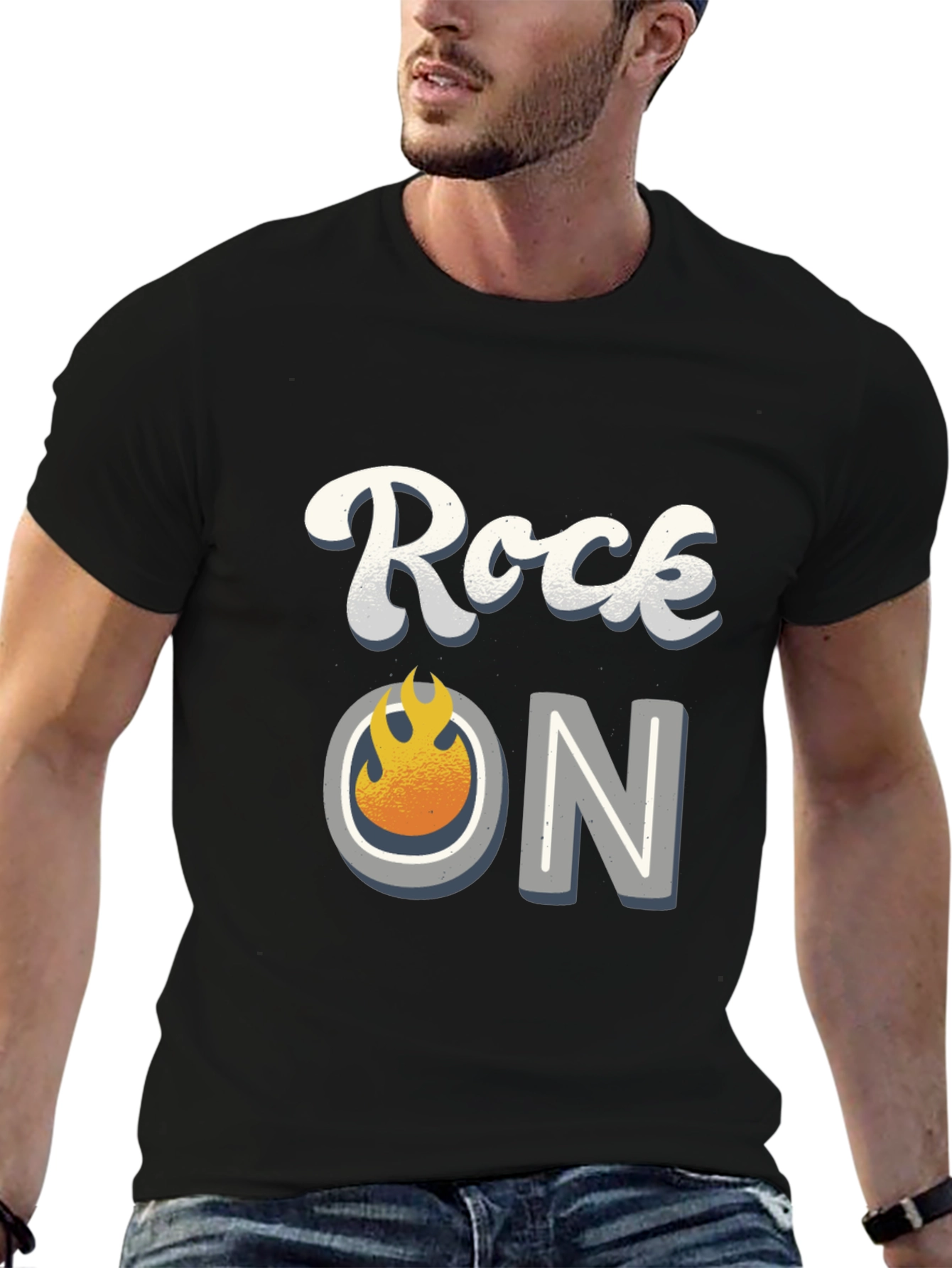 Rock On Graphic Tee - Black Cotton Blend