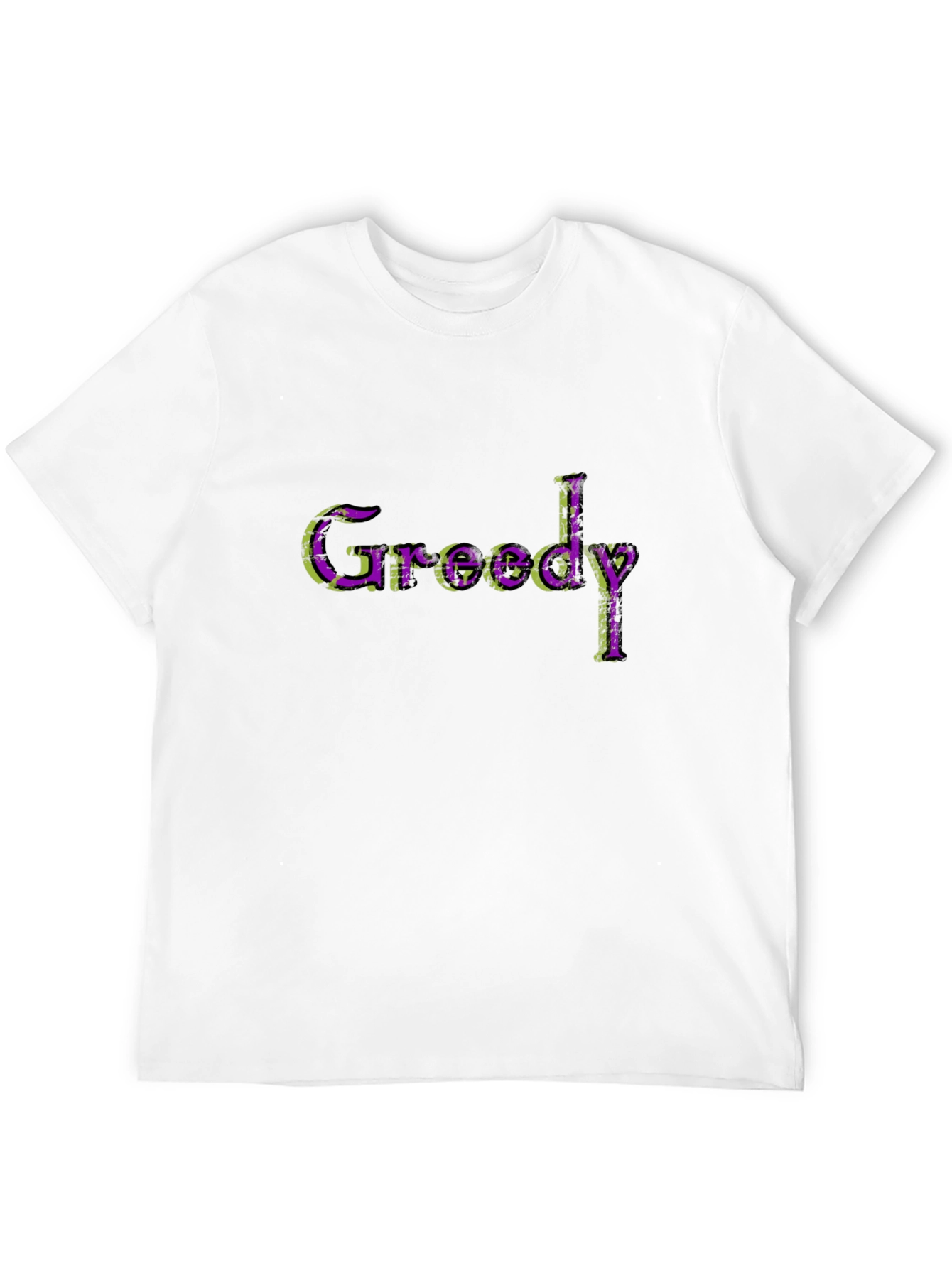 Greedy Graphic Print Crew Neck T-Shirt