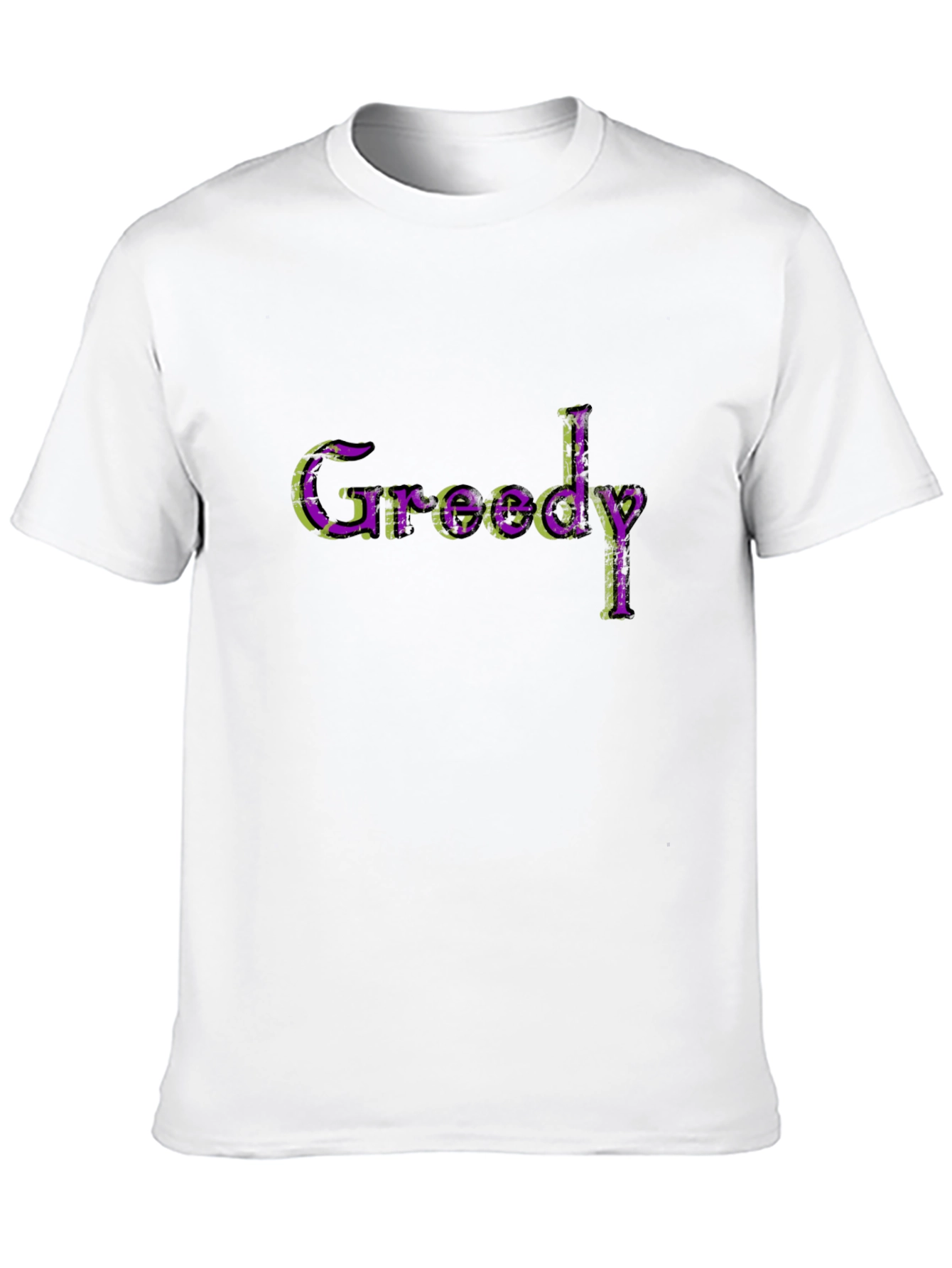 Greedy Graphic Print Crew Neck T-Shirt
