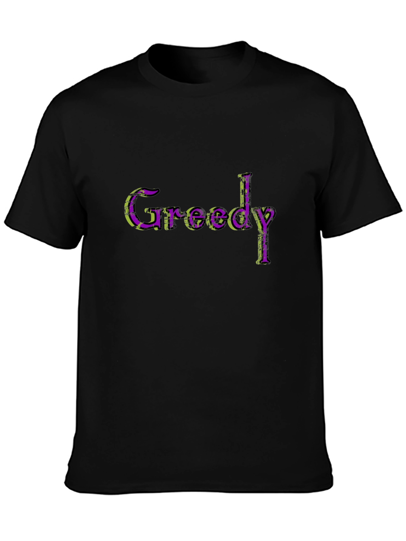 Greedy Graphic Print Crew Neck T-Shirt