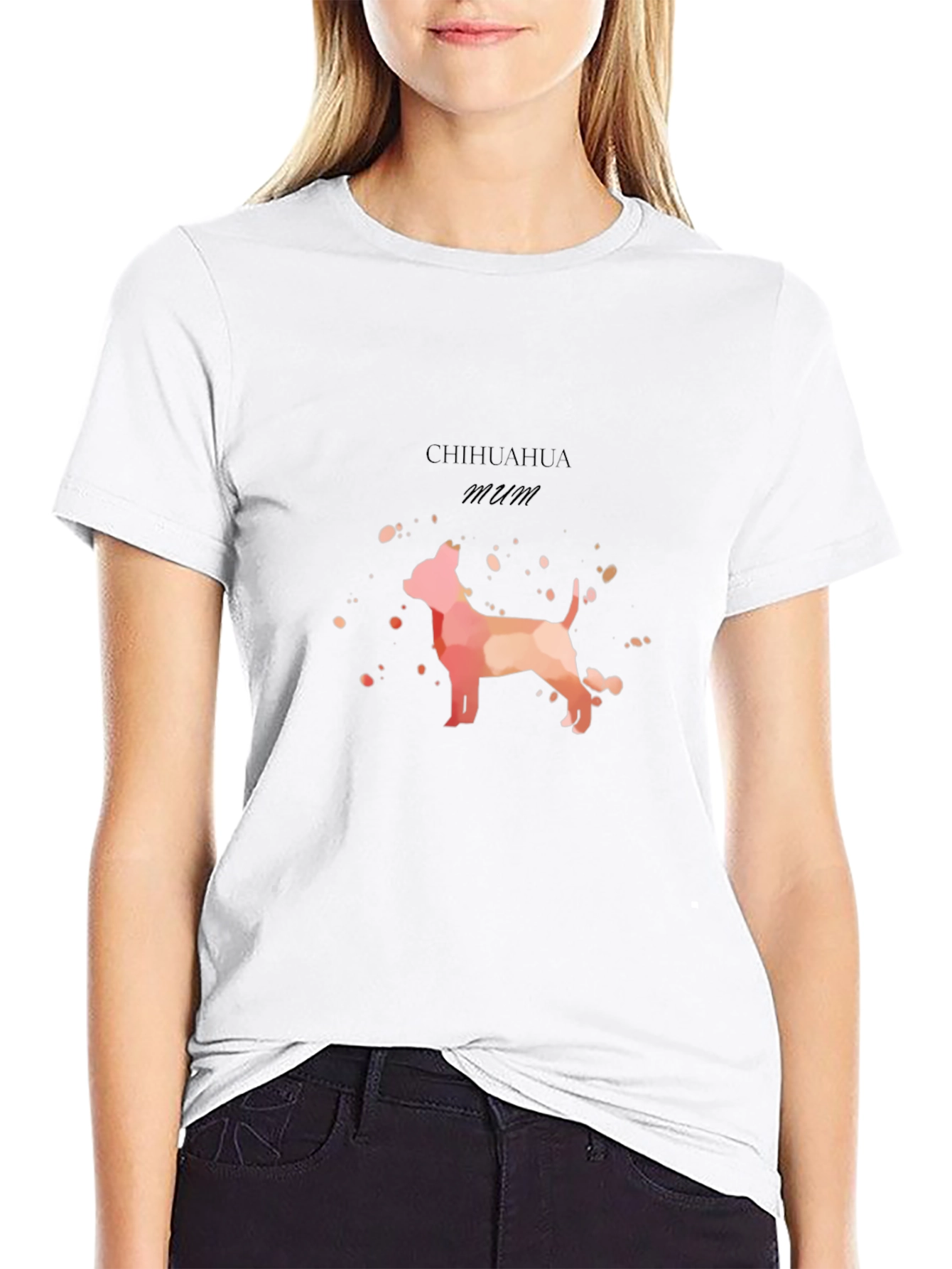 Chihuahua Mum Graphic T-Shirt - Black
