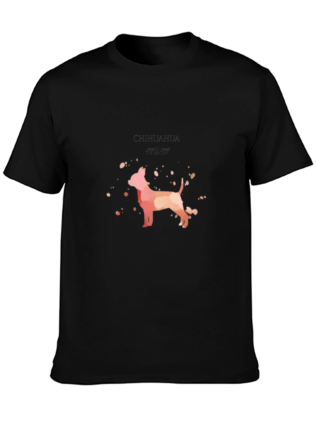 Chihuahua Mum Graphic T-Shirt - Black