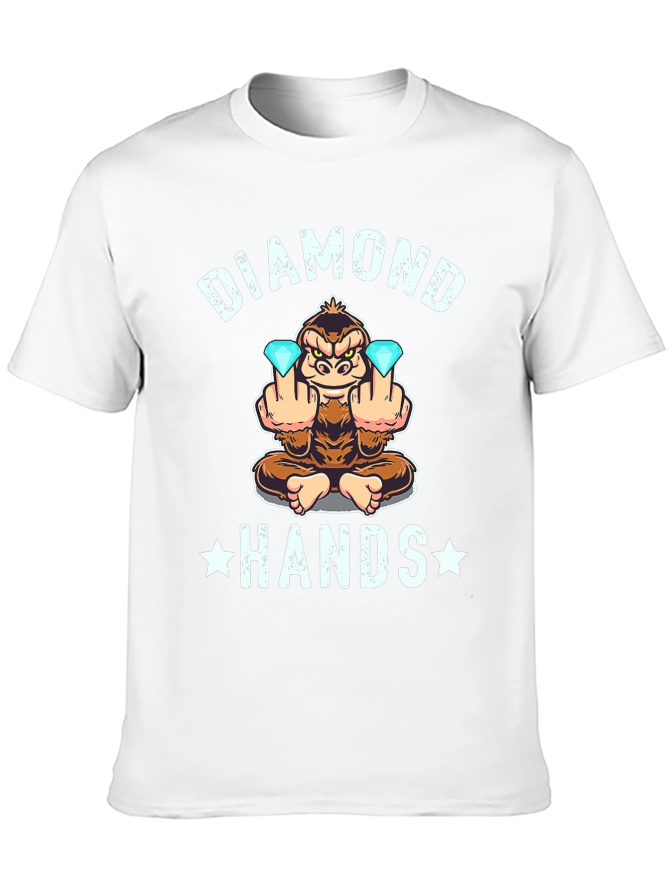 Diamond Hands Monkey Graphic Tee - Black