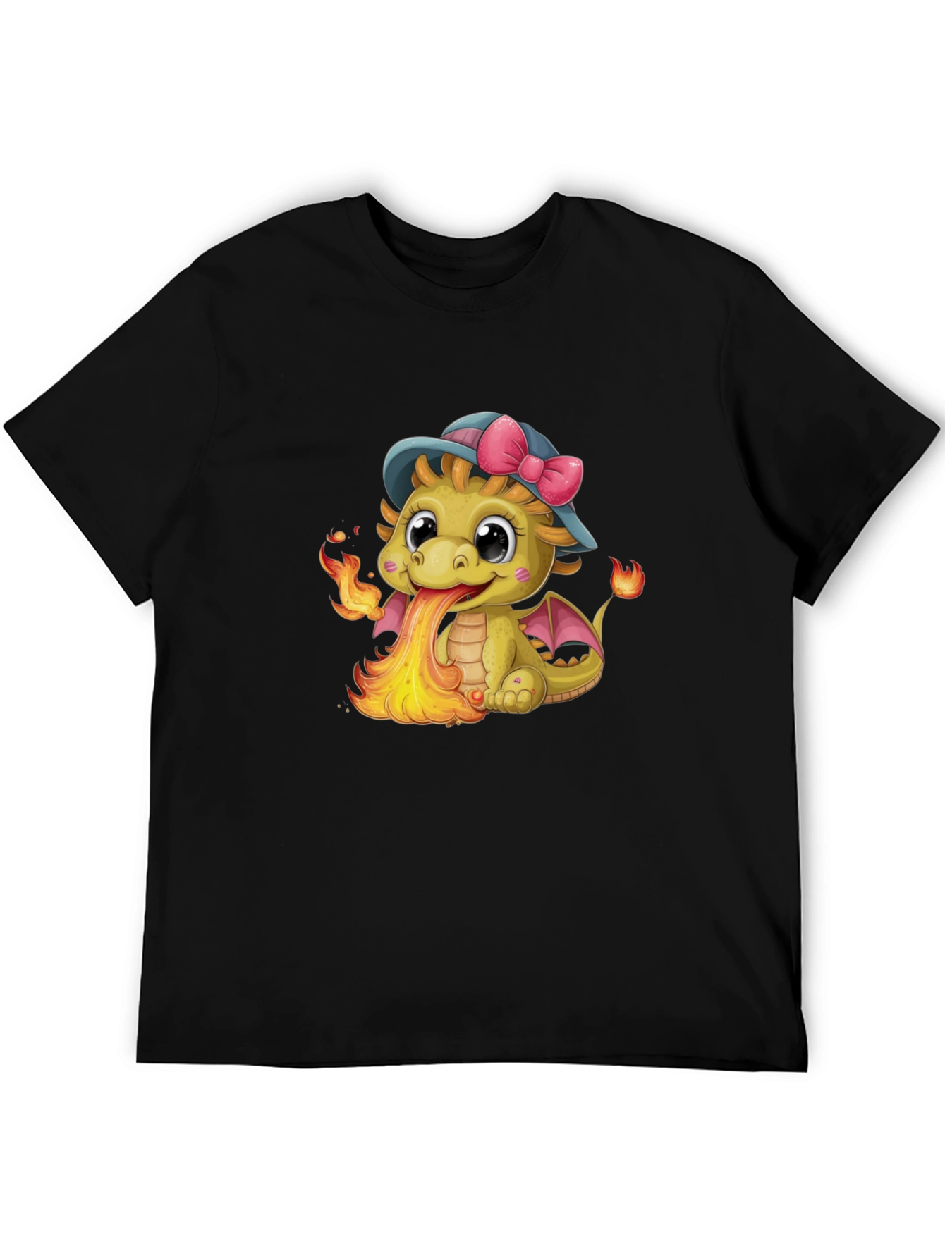 Cute Dragon Fire Breath Graphic Tee