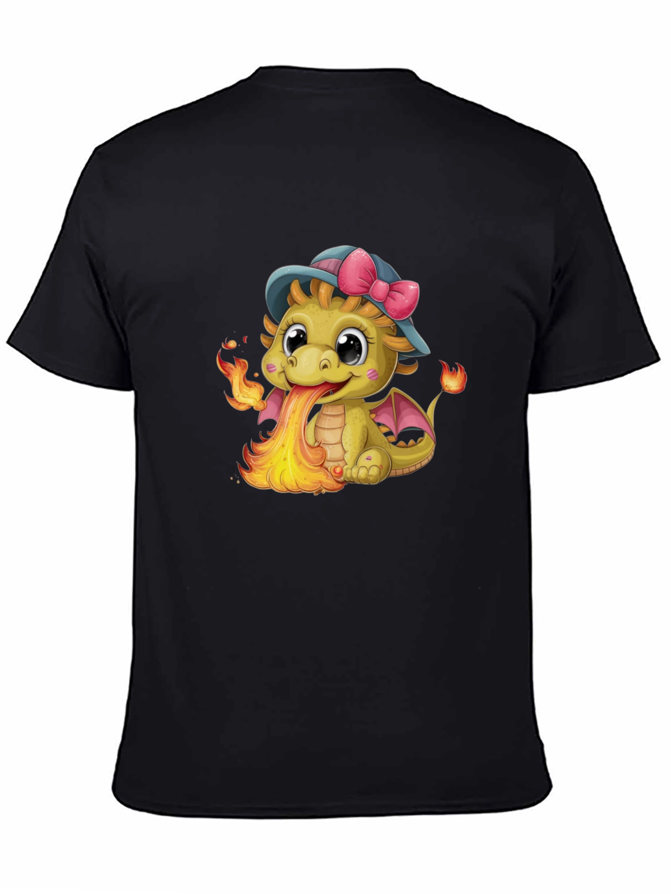 Cute Dragon Fire Breath Graphic Tee