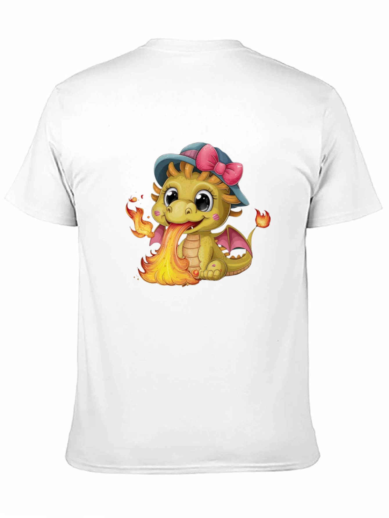 Cute Dragon Fire Breath Graphic Tee