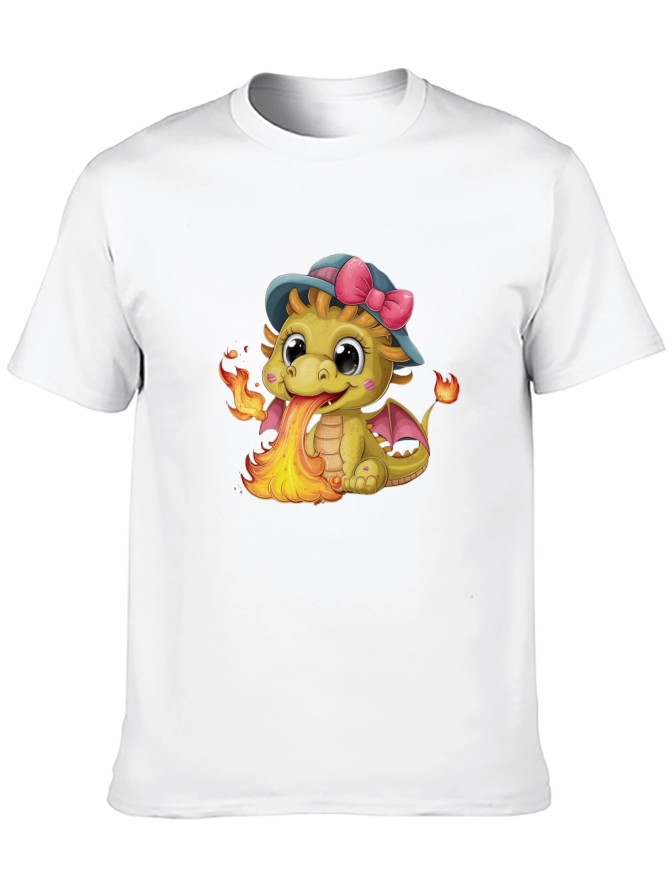 Cute Dragon Fire Breath Graphic Tee