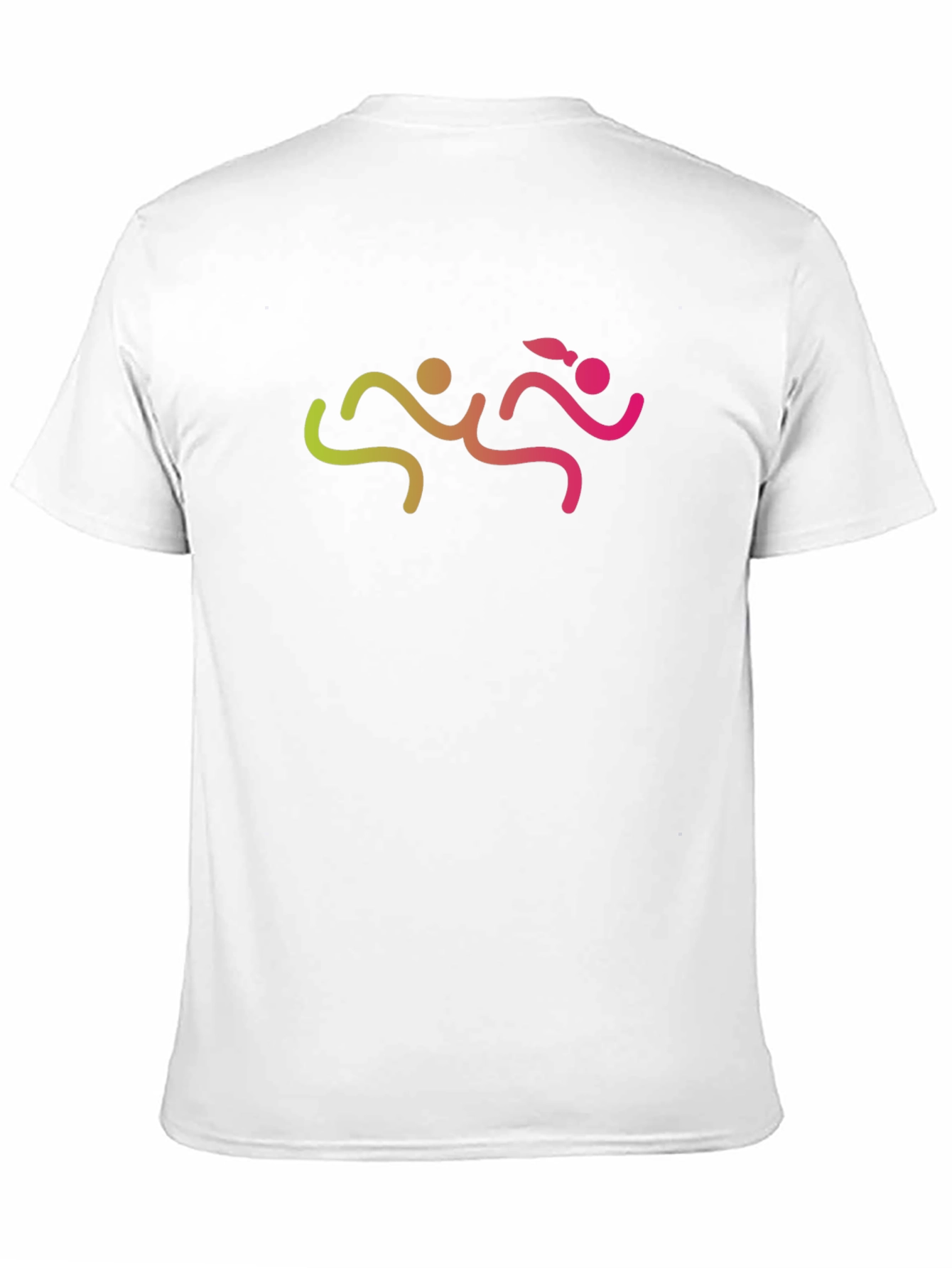 Mens Black Graphic Tee - Running Couple Design