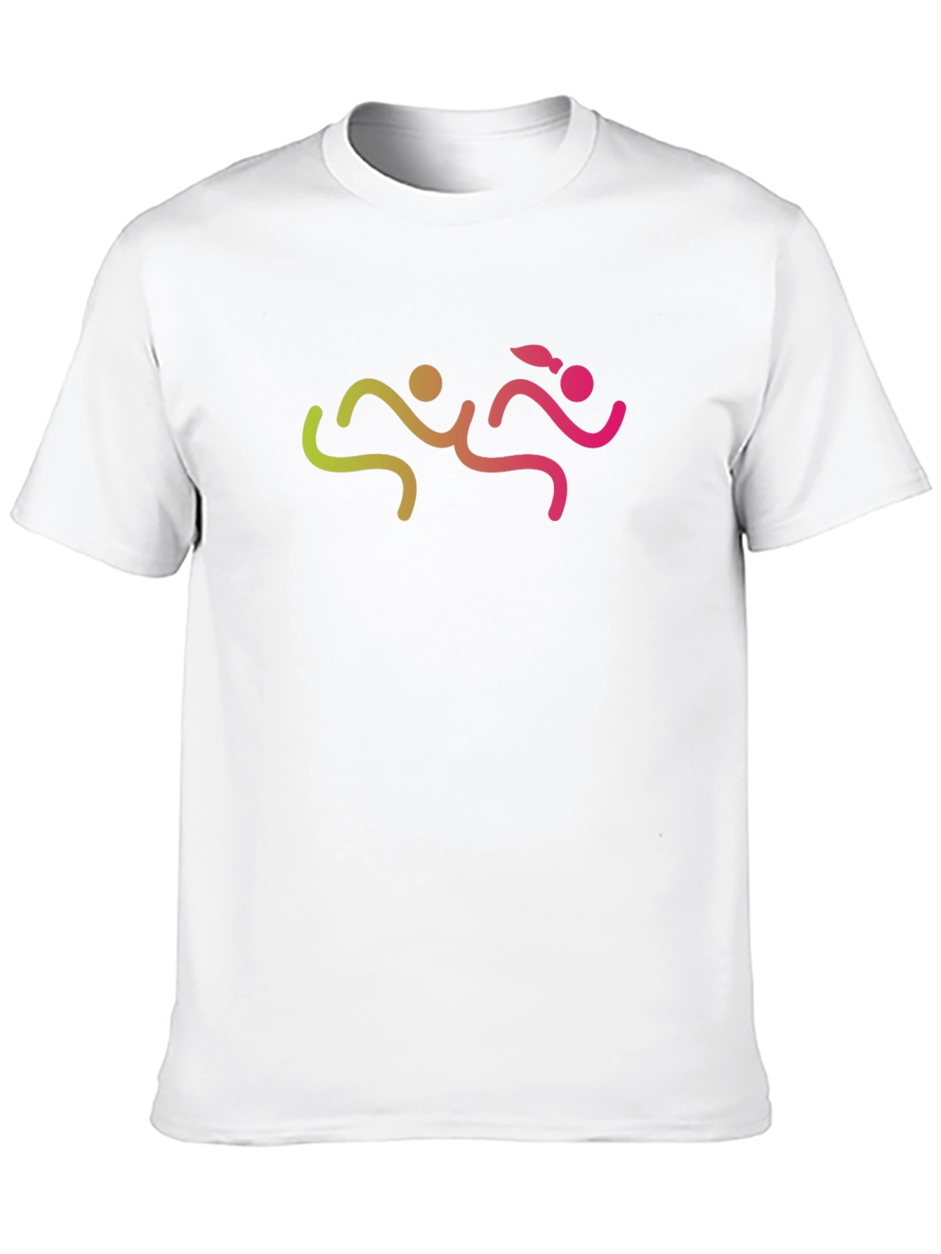 Mens Black Graphic Tee - Running Couple Design