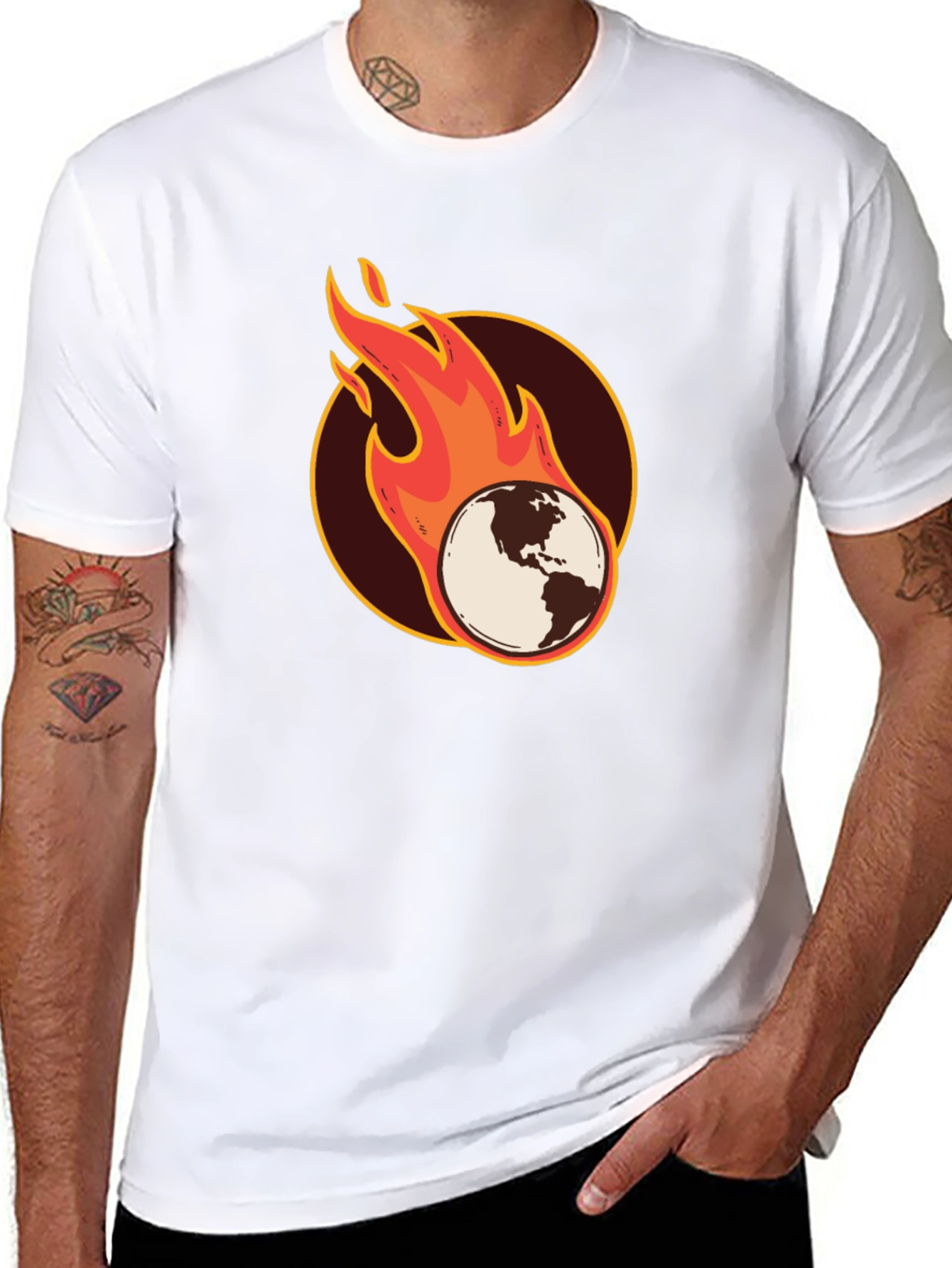 Earth on Fire Graphic T-Shirt - Black