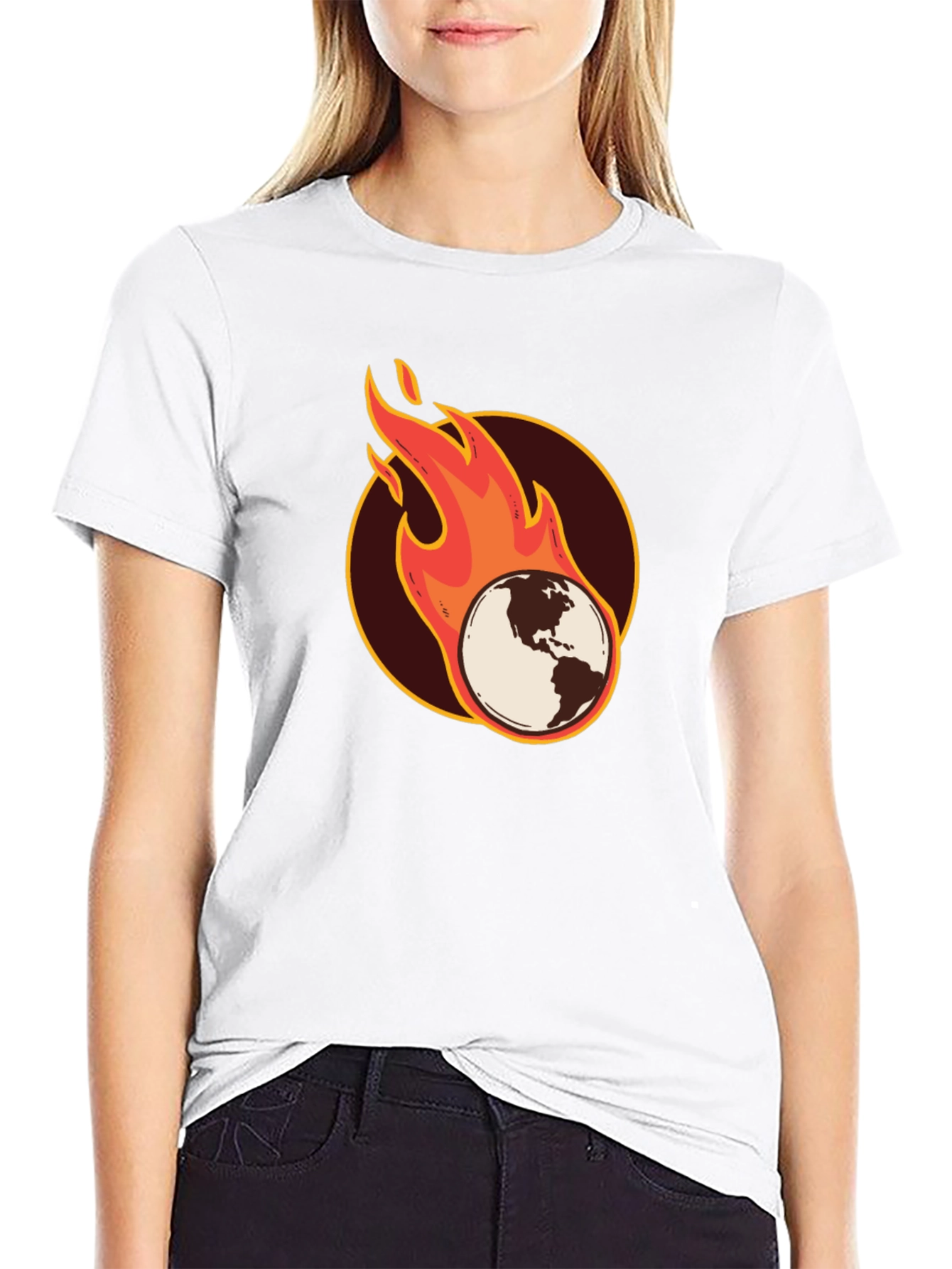 Earth on Fire Graphic T-Shirt - Black