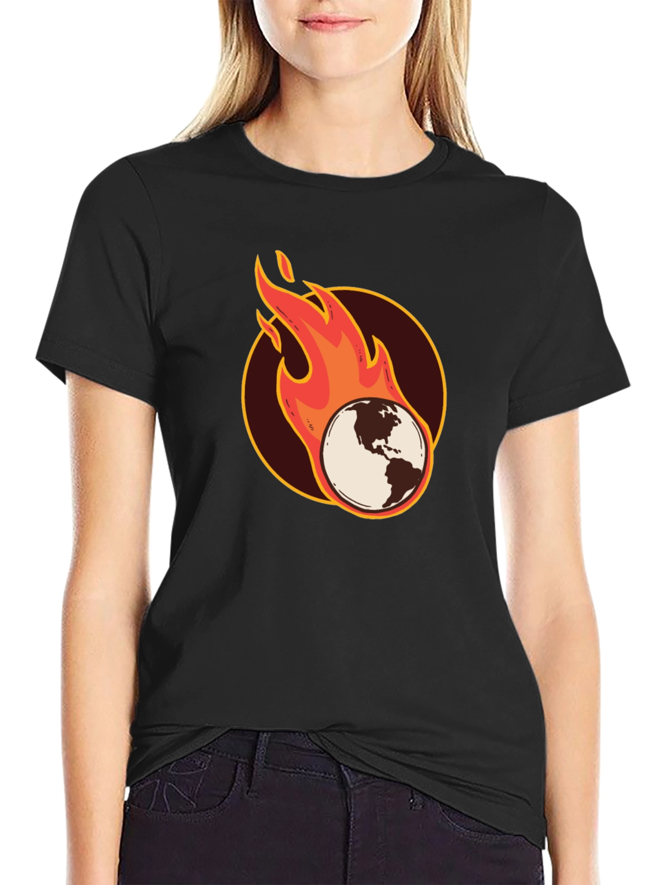 Earth on Fire Graphic T-Shirt - Black