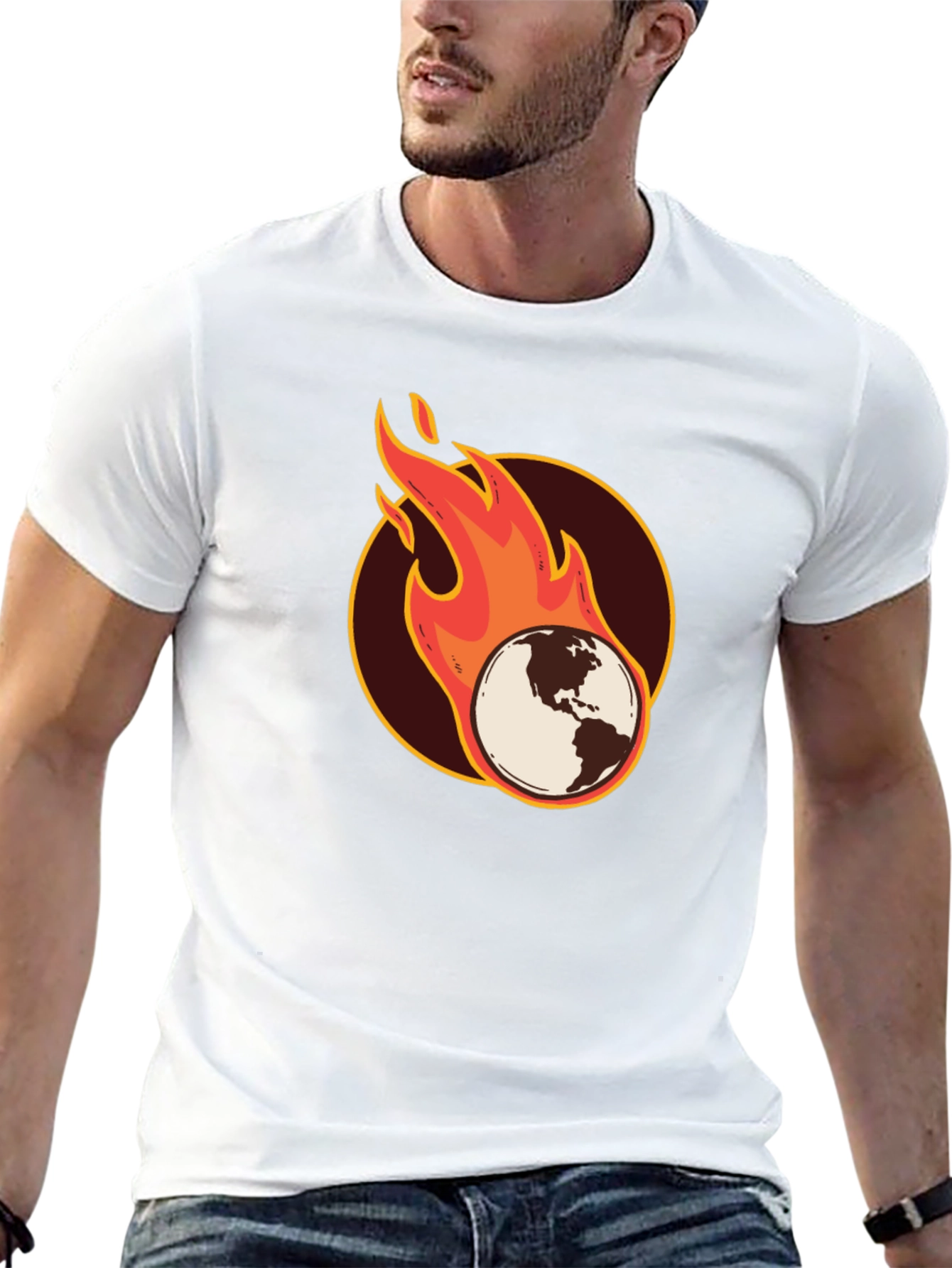 Earth on Fire Graphic T-Shirt - Black