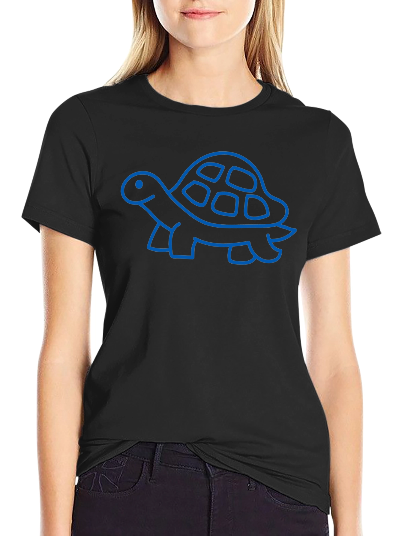 Turtle Graphic Black Tee - Fun & Casual