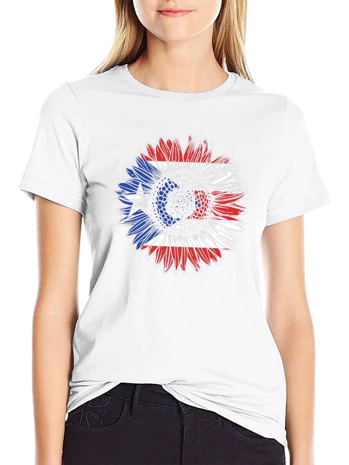 Puerto Rico Flag Sunflower Graphic Tee