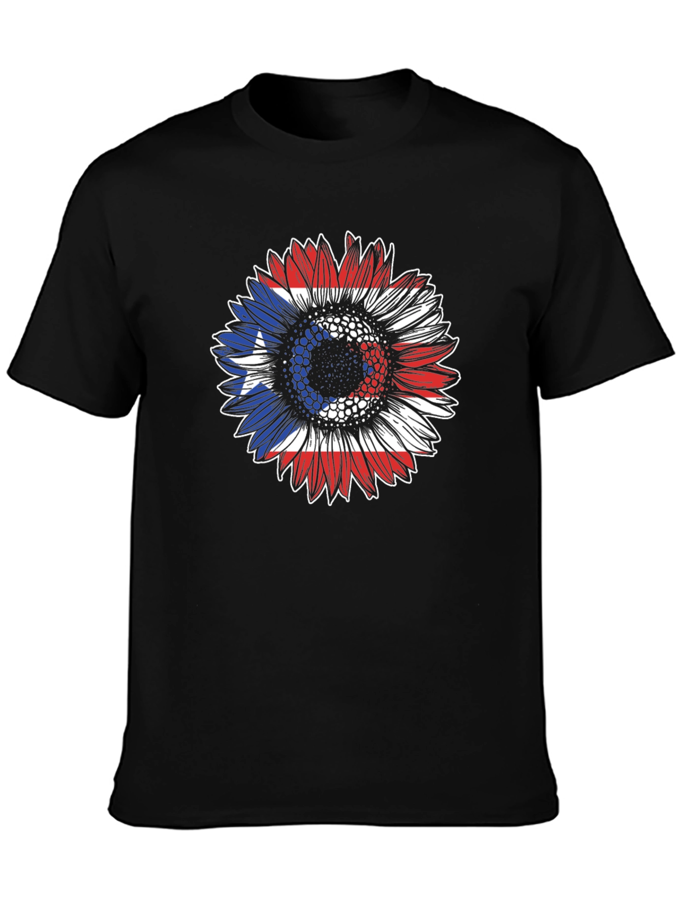 Puerto Rico Flag Sunflower Graphic Tee