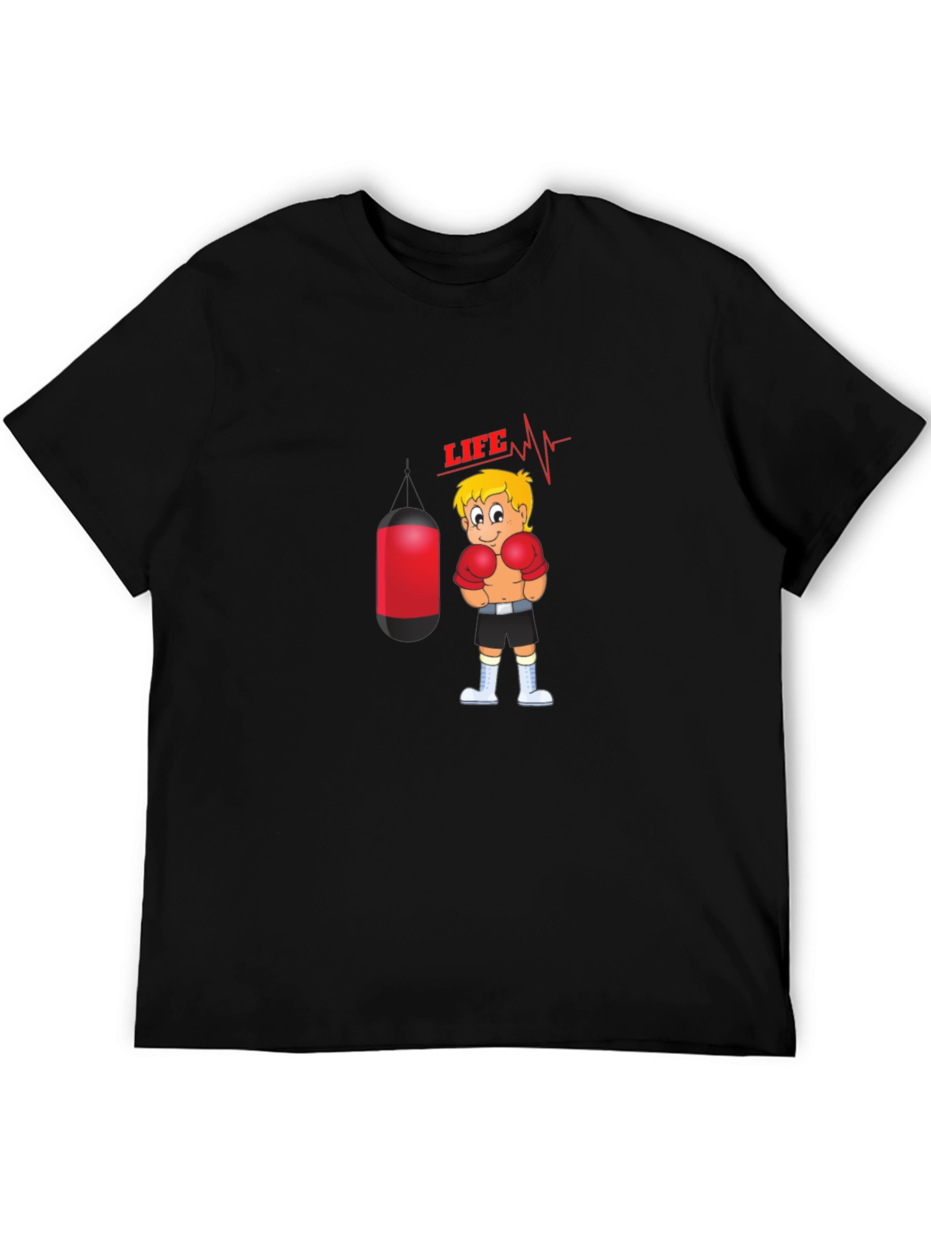 Life Boxer Graphic T-Shirt - Black