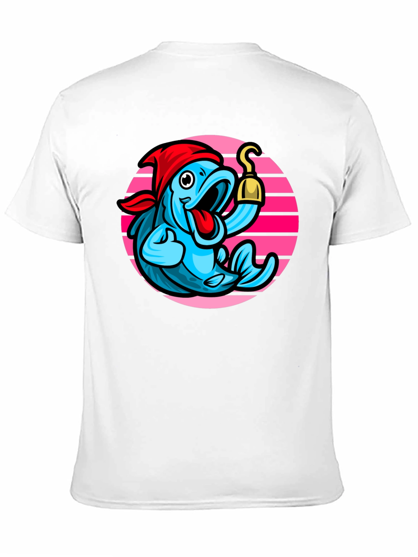 Pirate Fish Graphic Tee - Novelty Cartoon T-Shirt