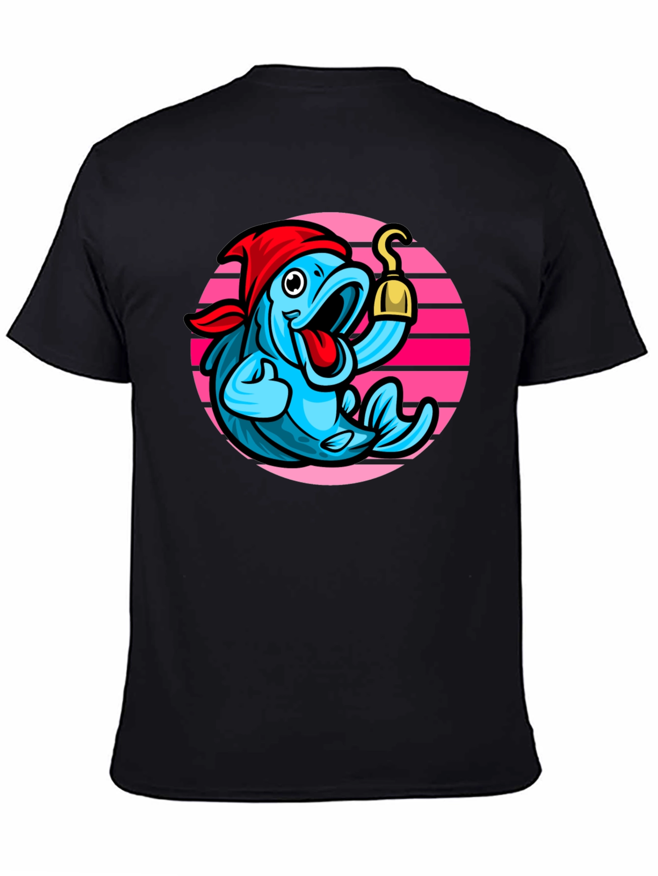 Pirate Fish Graphic Tee - Novelty Cartoon T-Shirt