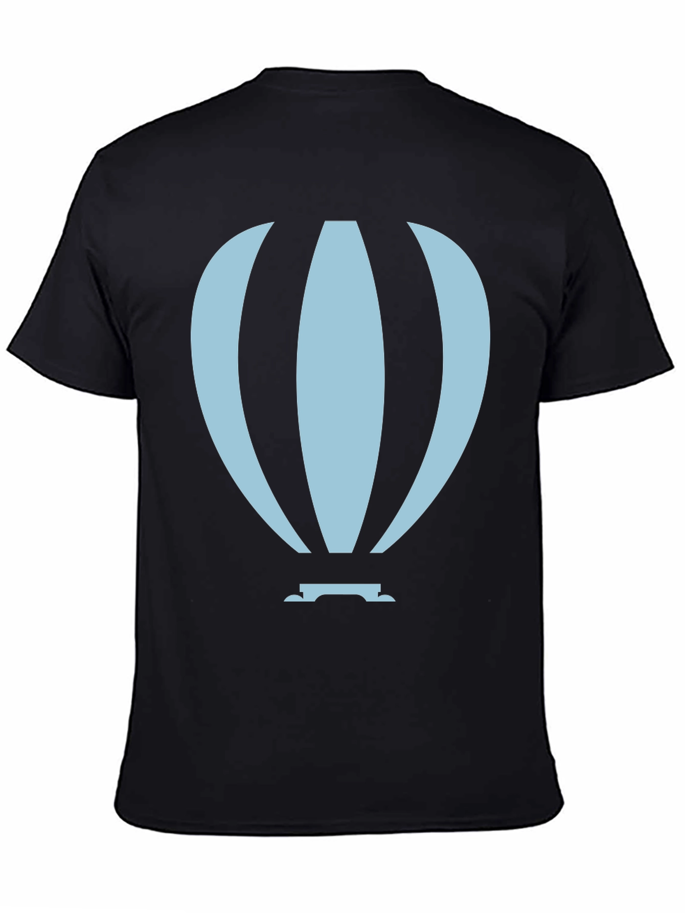 Hot Air Balloon Graphic Tee - Black Cotton Blend