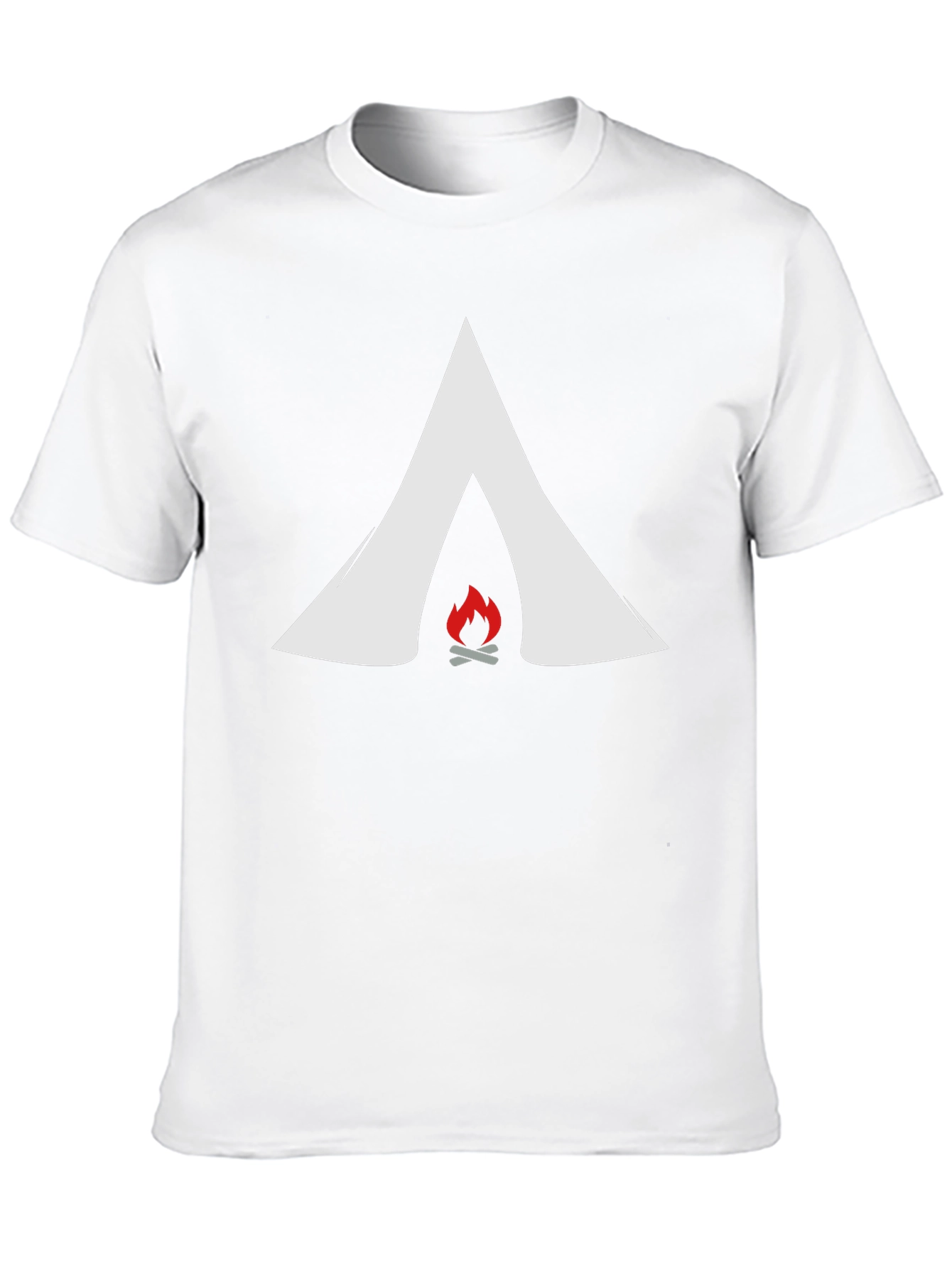 Camping Tent & Fire Graphic Tee - Adventure Ready!