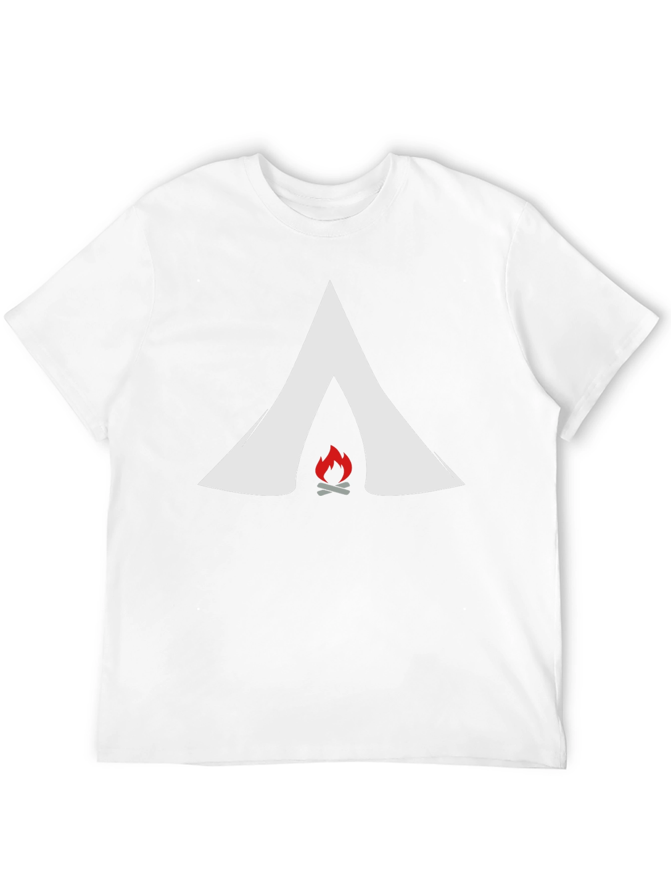 Camping Tent & Fire Graphic Tee - Adventure Ready!