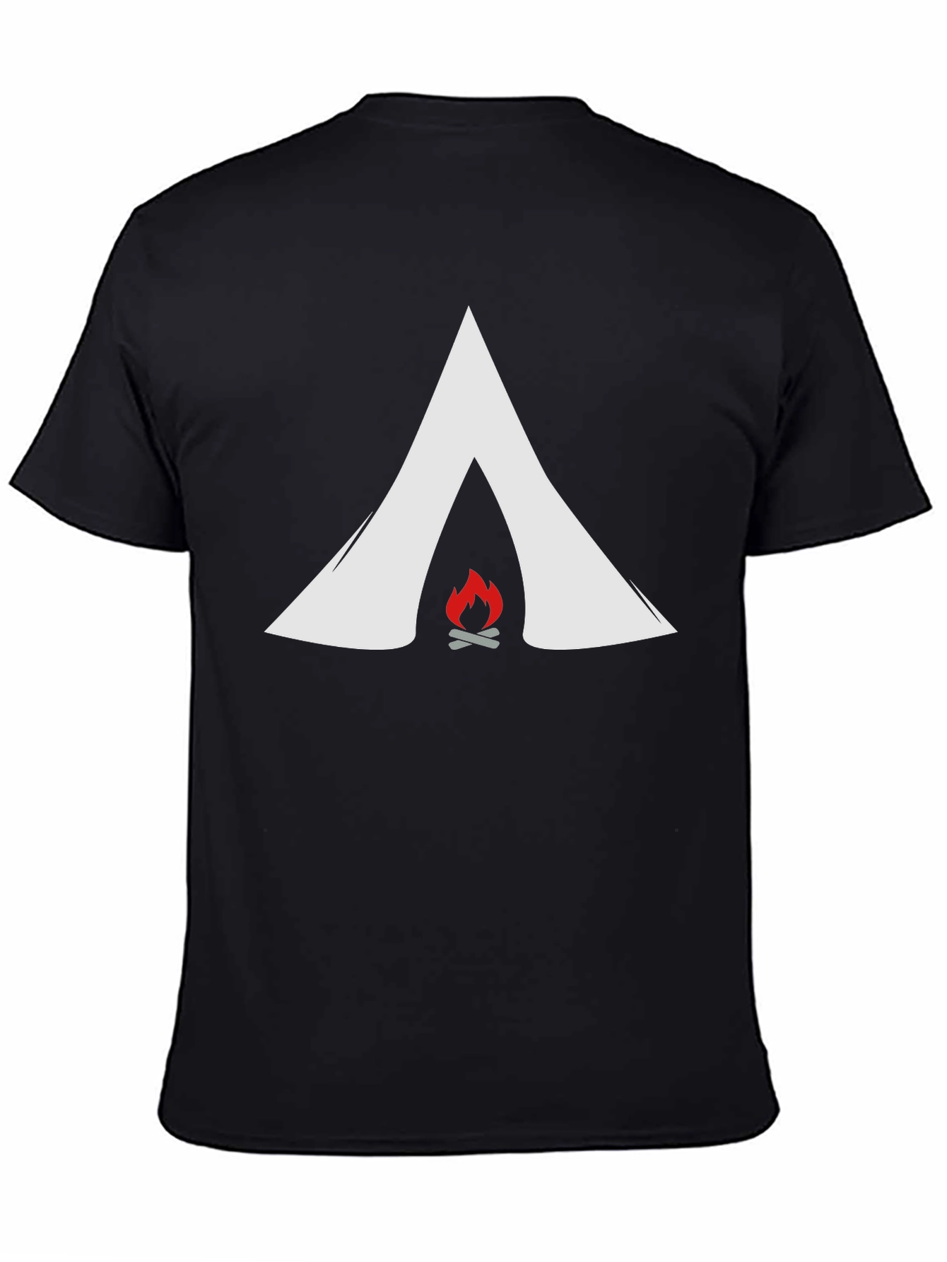 Camping Tent & Fire Graphic Tee - Adventure Ready!