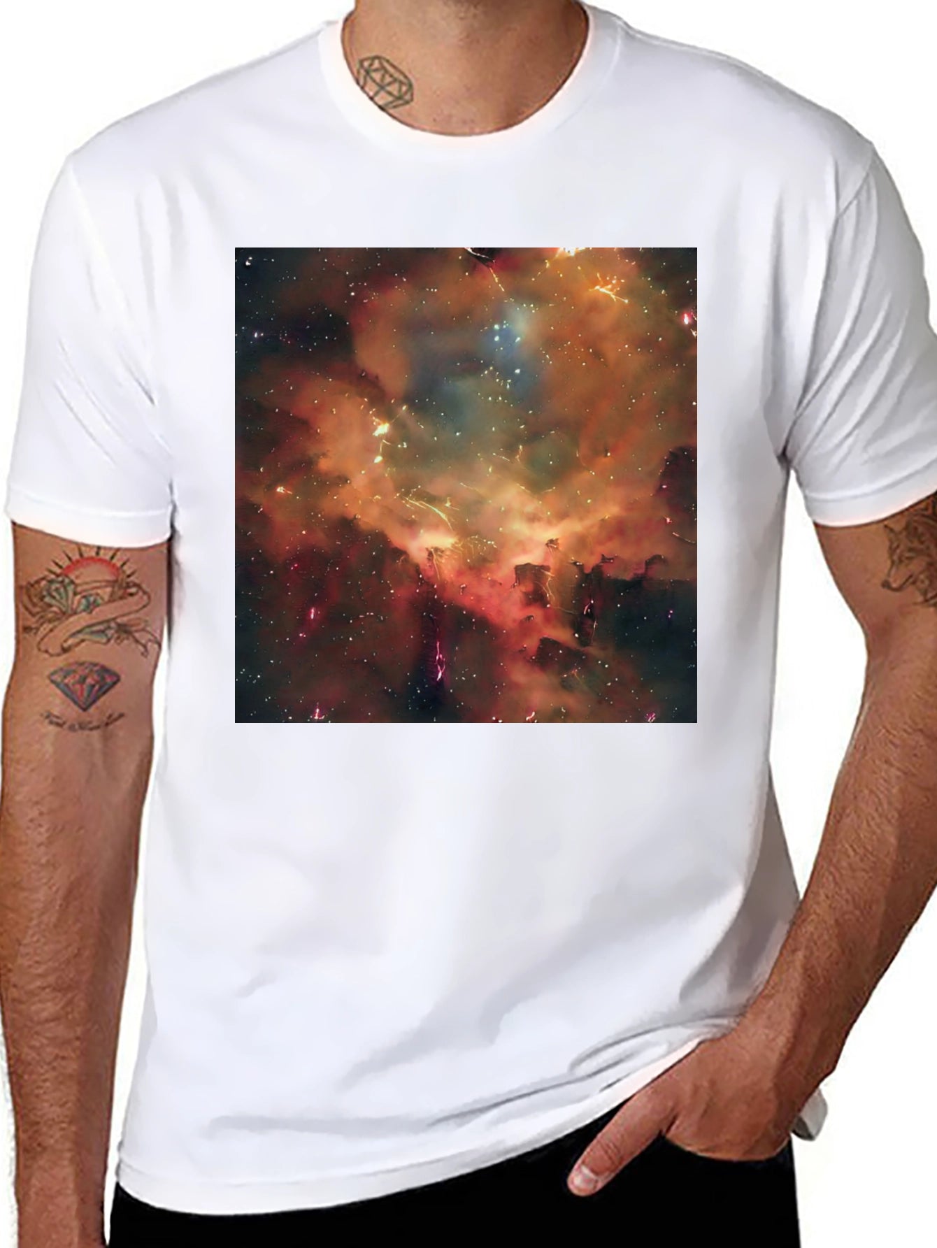 Galaxy Nebula Graphic Black T-Shirt