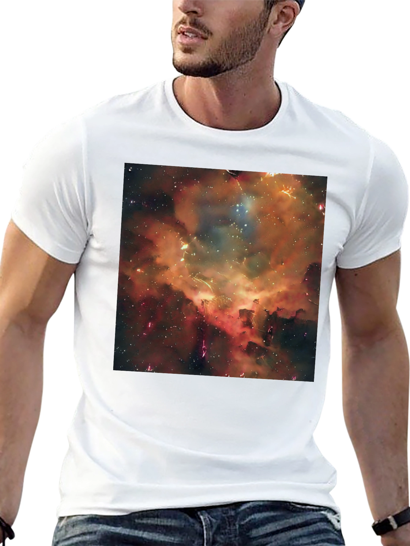 Galaxy Nebula Graphic Black T-Shirt