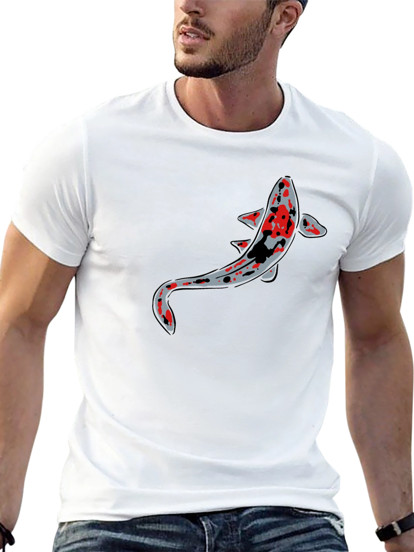 Koi Fish Graphic Black T-Shirt