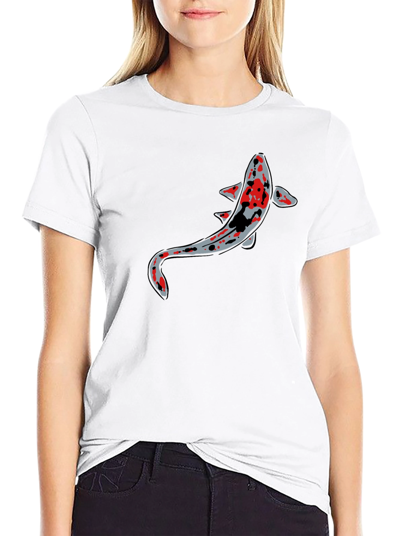 Koi Fish Graphic Black T-Shirt