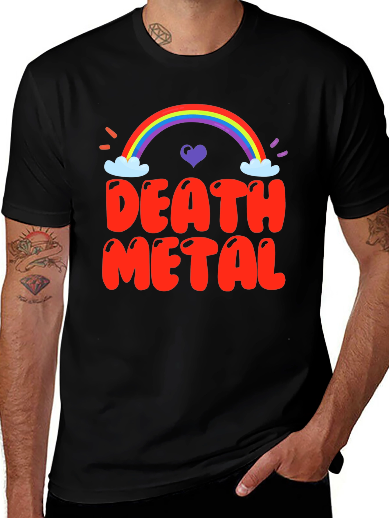 Death Metal Rainbow Graphic T-Shirt