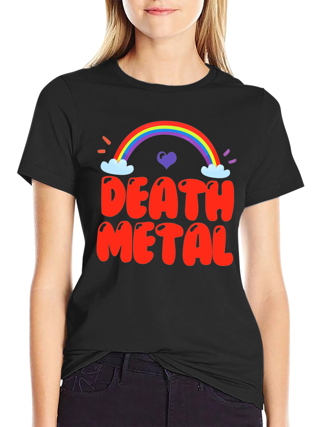 Death Metal Rainbow Graphic T-Shirt