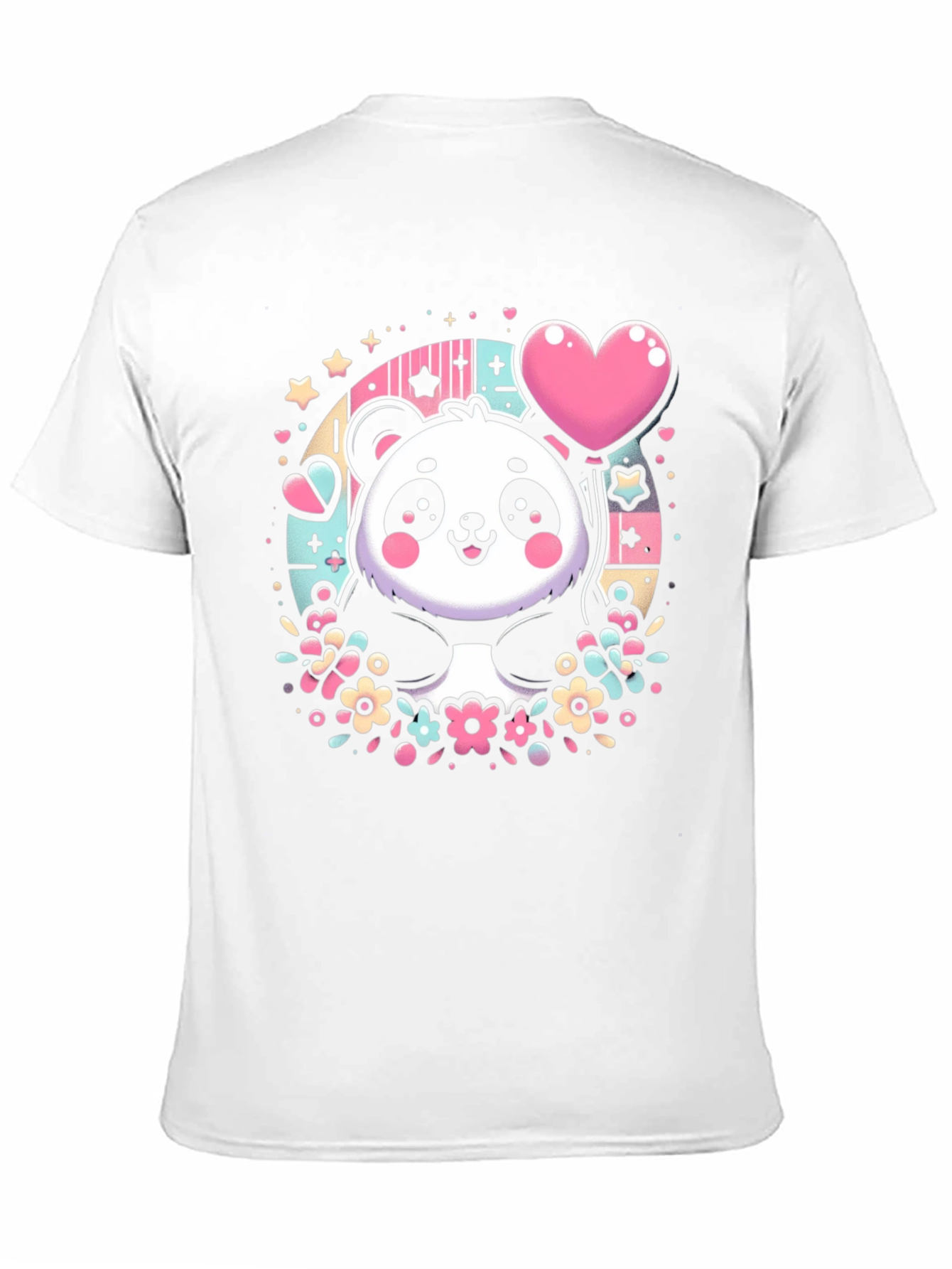 Kawaii Panda Heart Balloon Graphic Tee