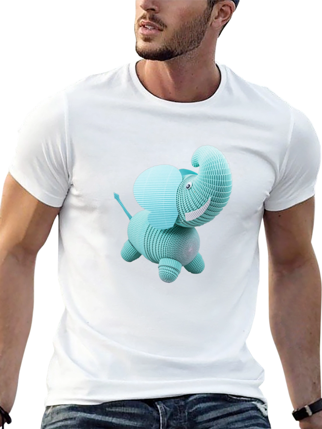 Cute Elephant Graphic Tee - Modern Design