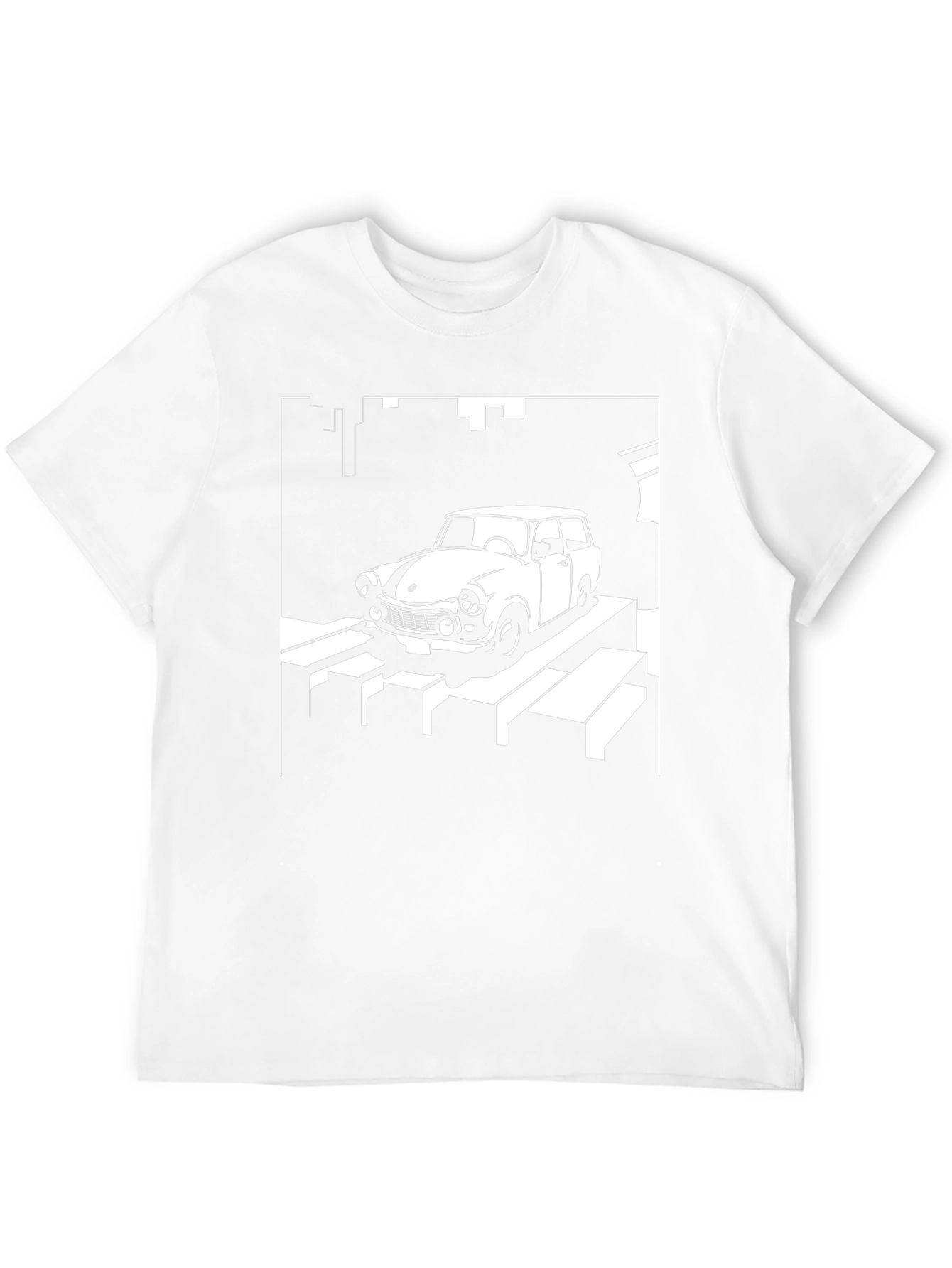 Retro Car Graphic Tee - Black Crew Neck