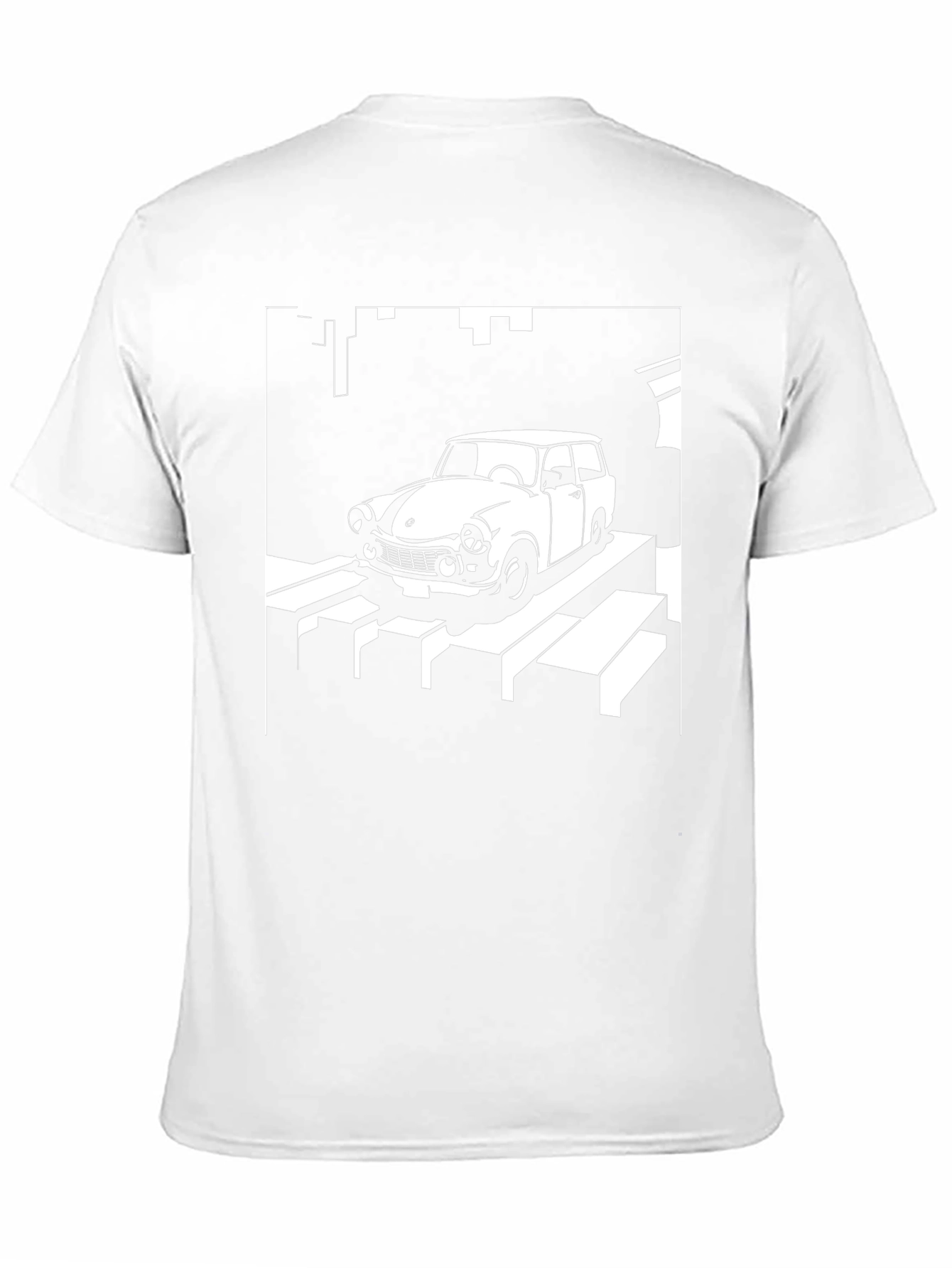 Retro Car Graphic Tee - Black Crew Neck