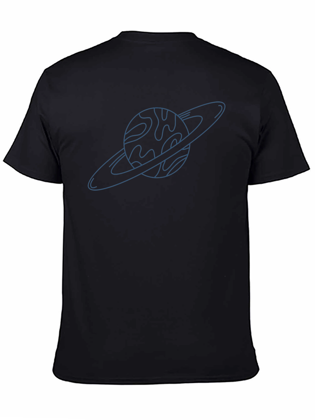 Saturn Line Art T-Shirt - Space Graphic Tee