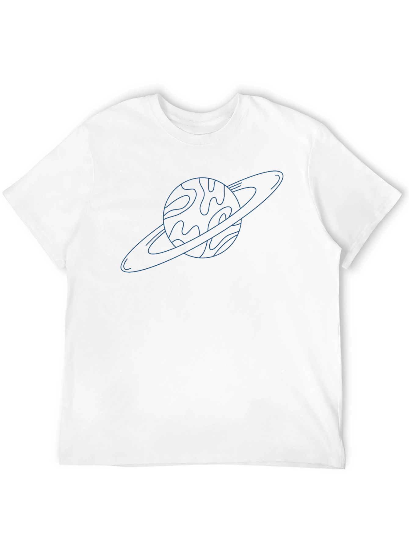 Saturn Line Art T-Shirt - Space Graphic Tee