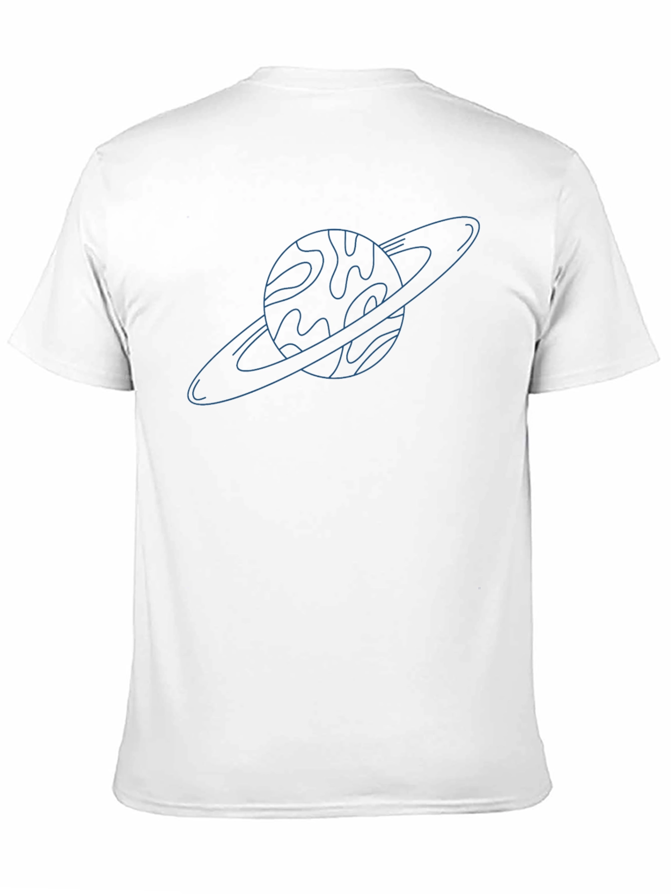 Saturn Line Art T-Shirt - Space Graphic Tee
