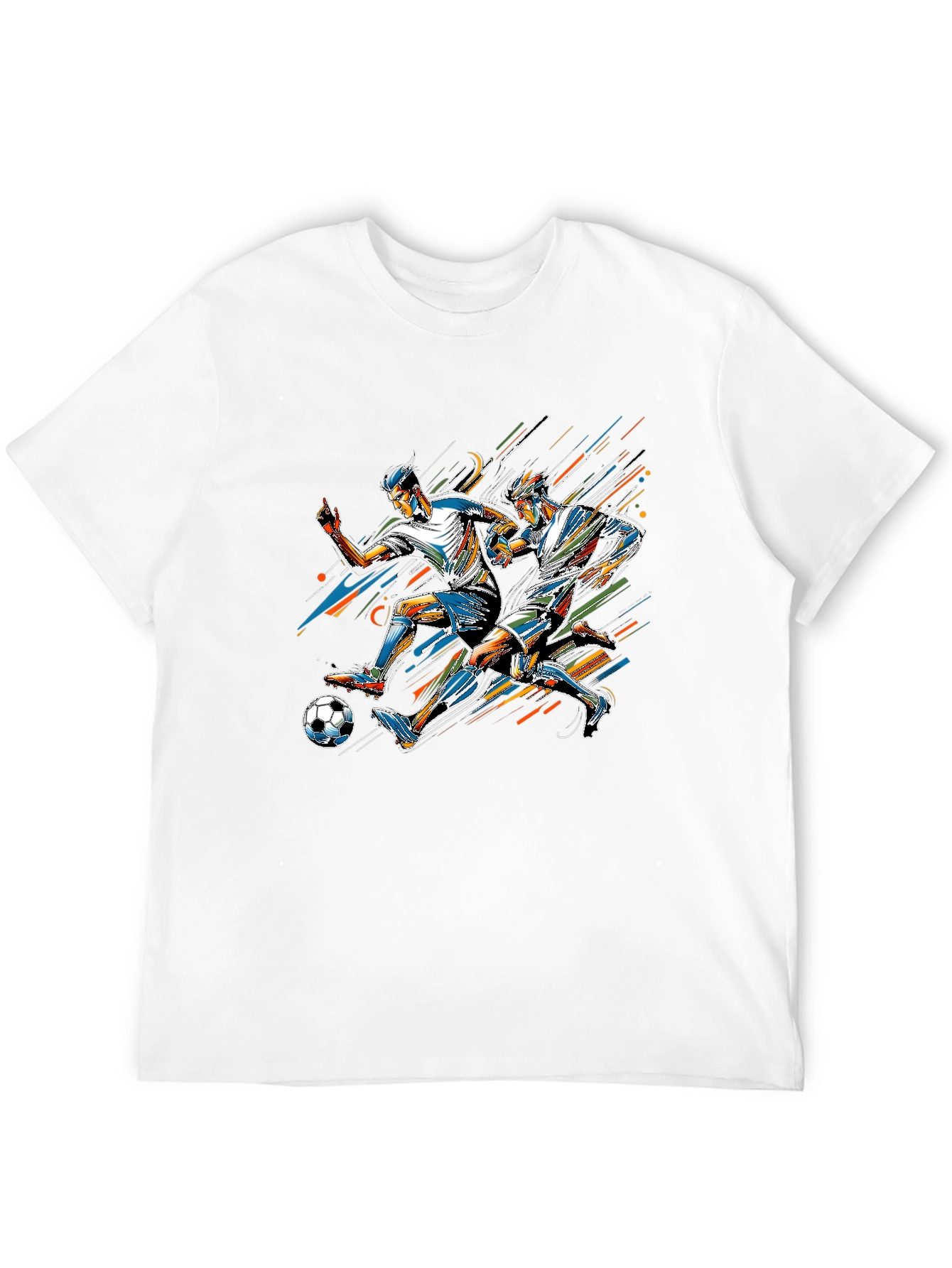 Soccer Player Graphic Print Black T-Shirt