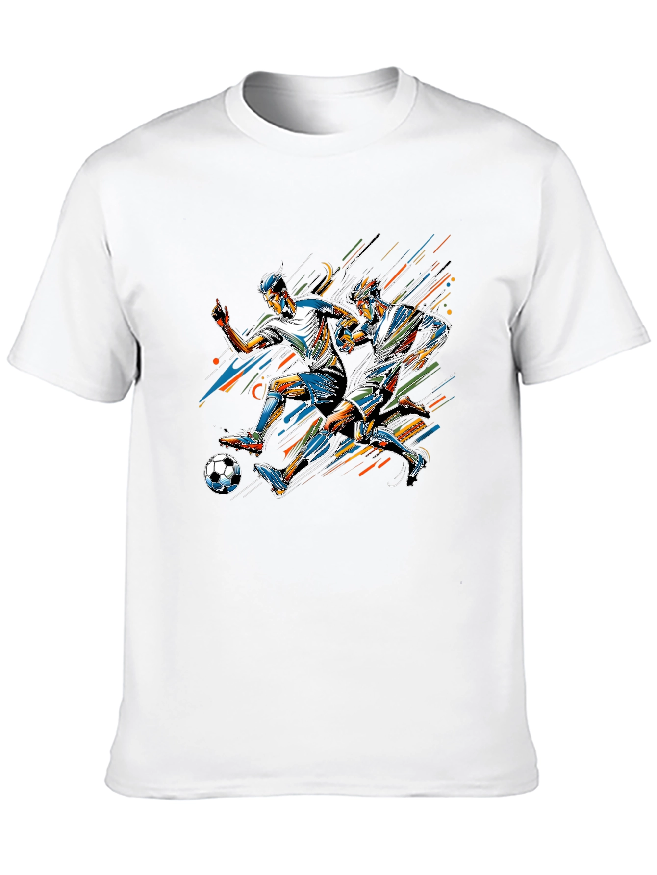 Soccer Player Graphic Print Black T-Shirt