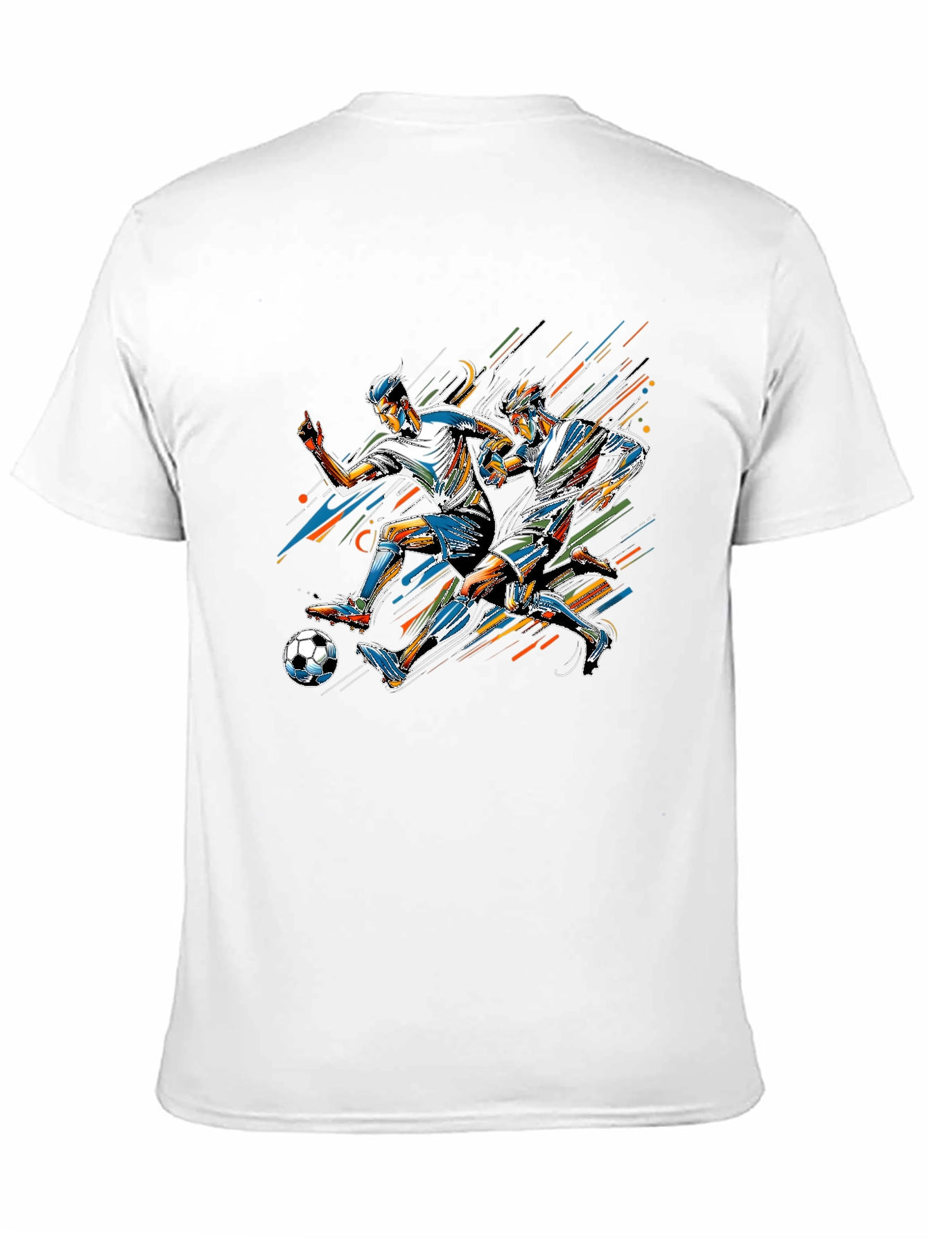 Soccer Player Graphic Print Black T-Shirt