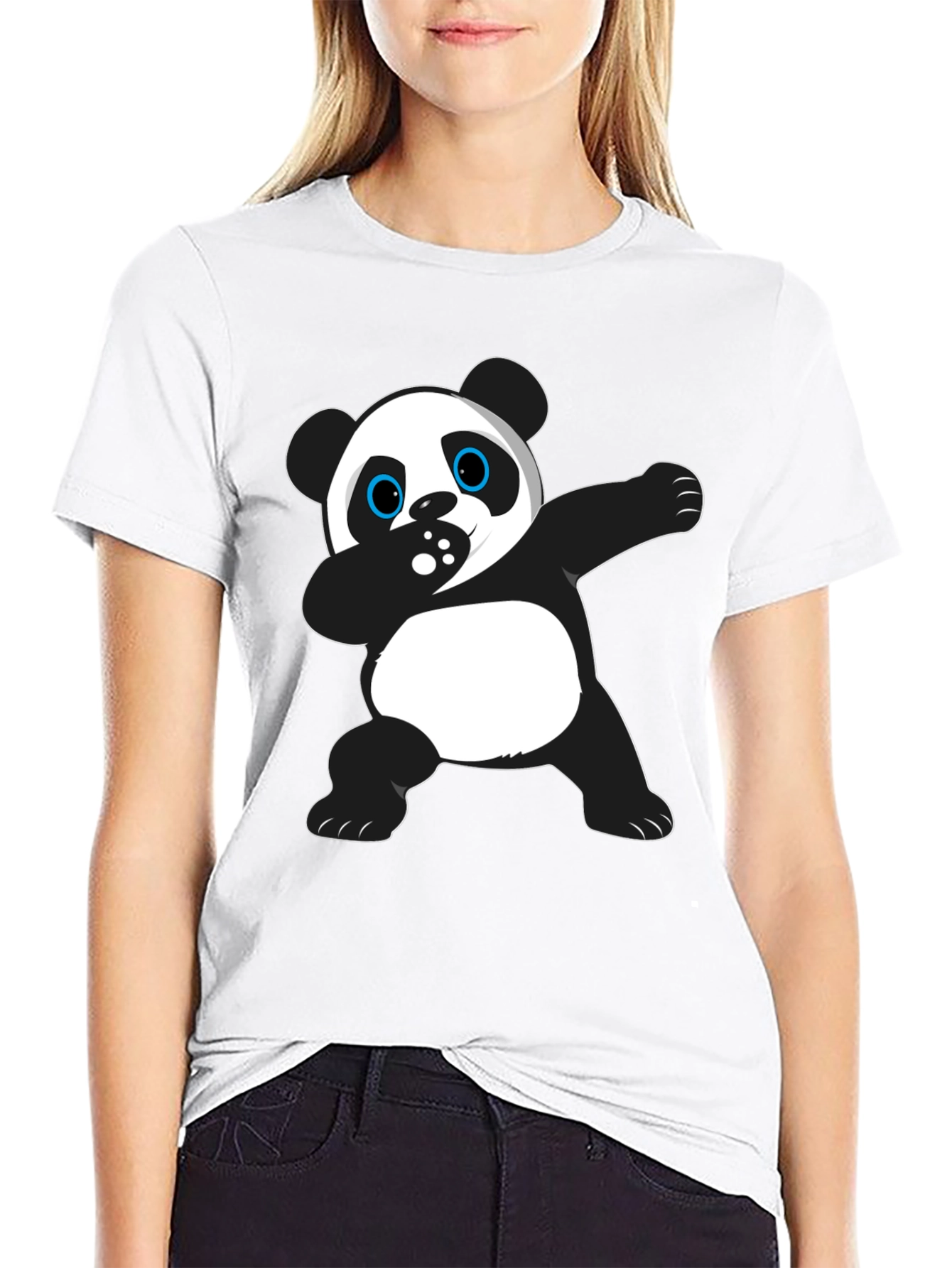 Dabbing Panda Graphic Tee - Black Cotton T-Shirt