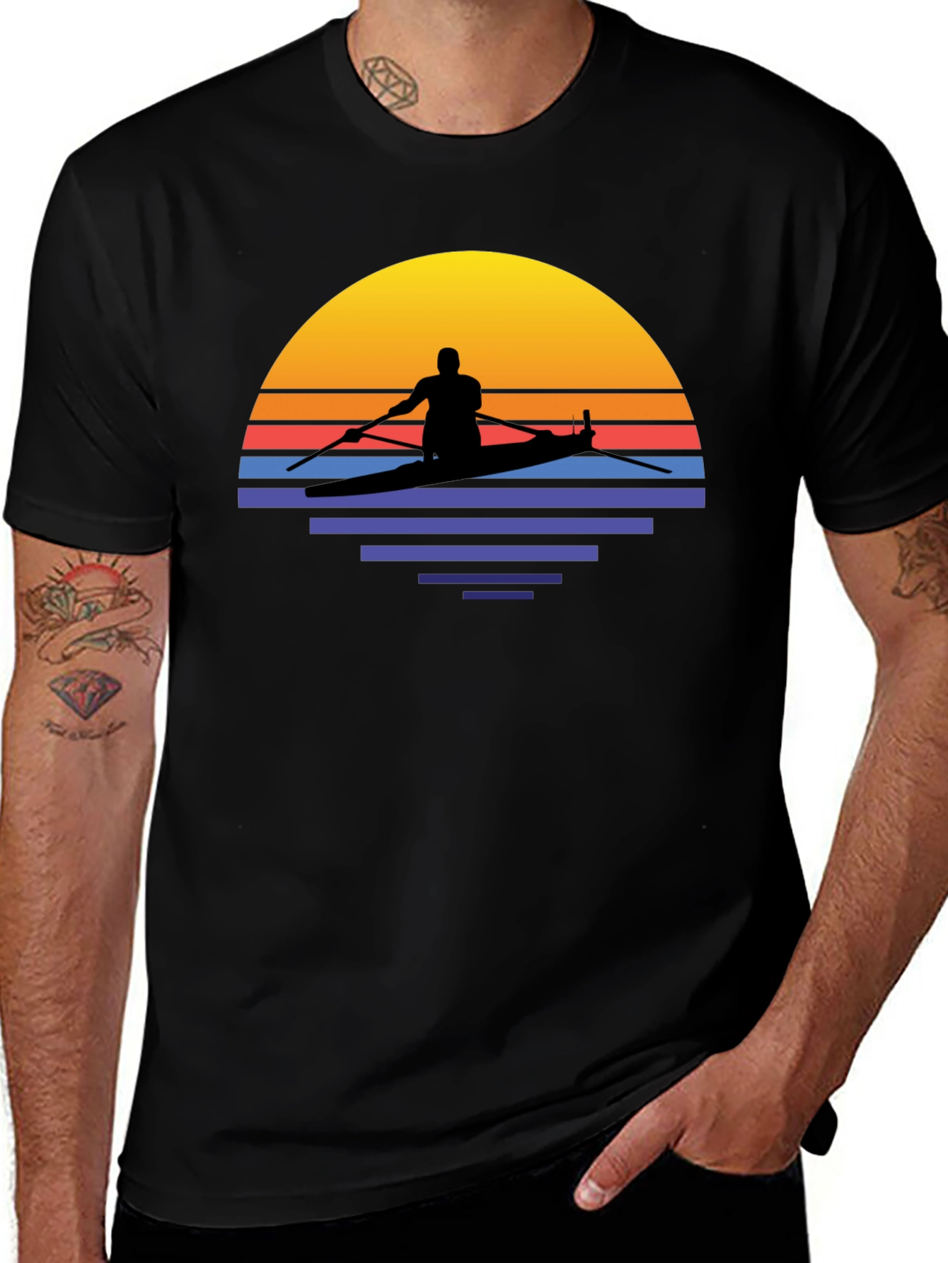 Sunset Kayak T-Shirt - Retro Style