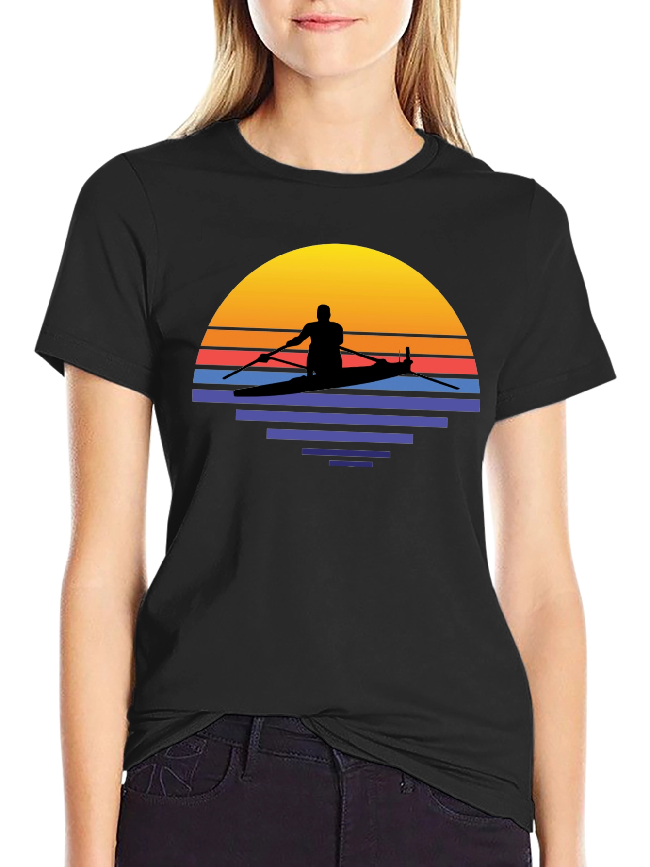 Sunset Kayak T-Shirt - Retro Style