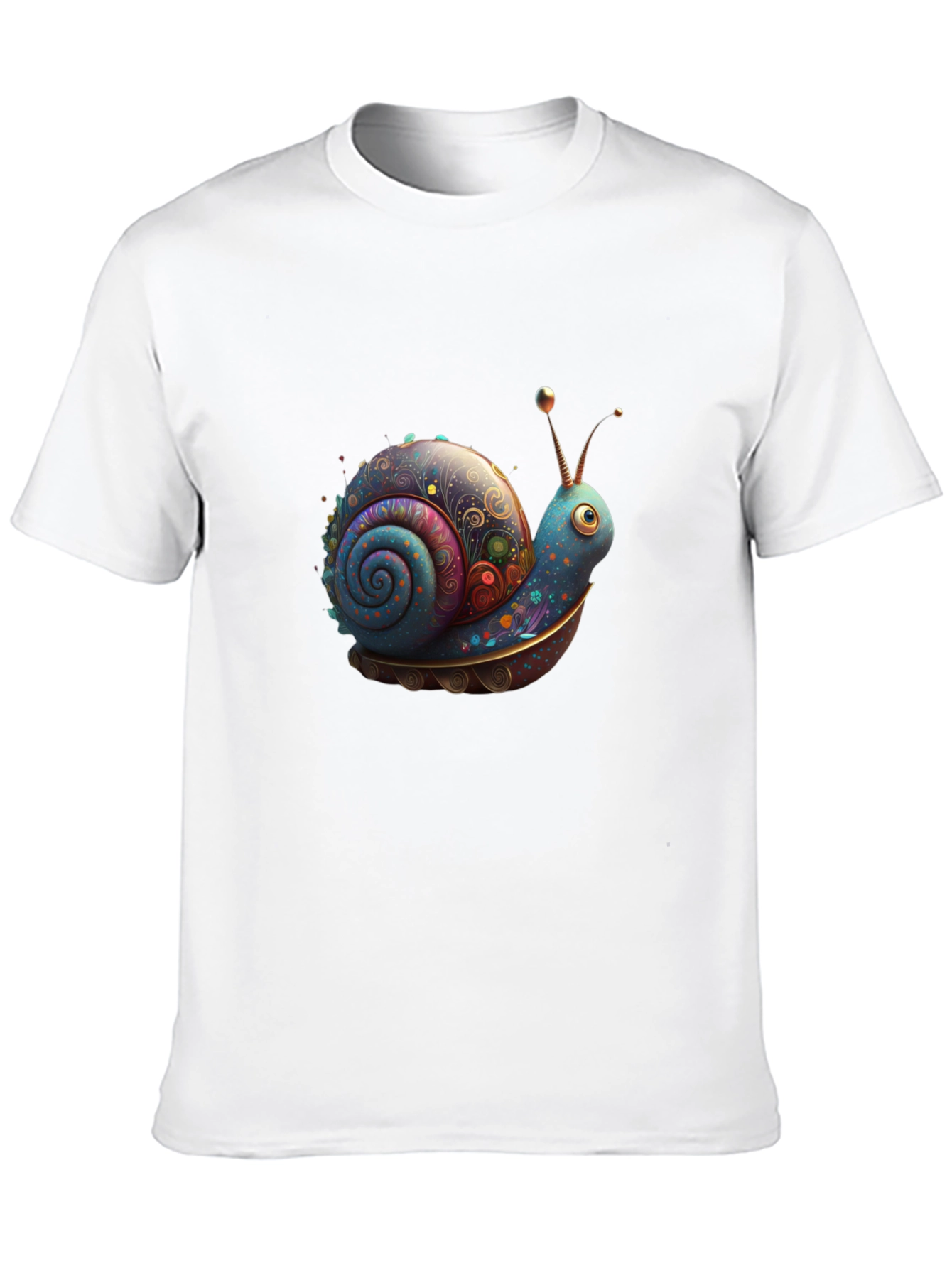 Artistic Snail Graphic Black T-Shirt