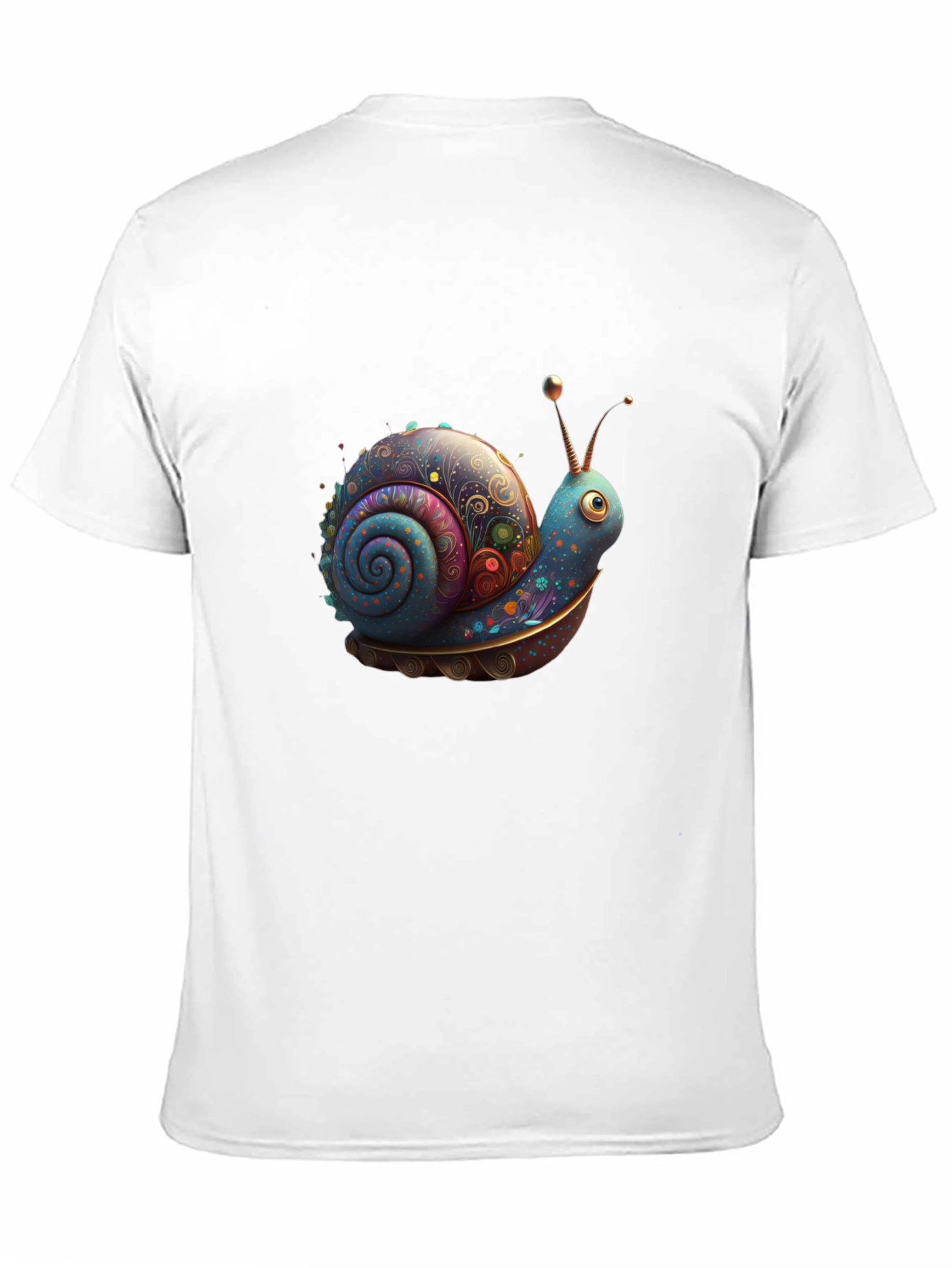 Artistic Snail Graphic Black T-Shirt